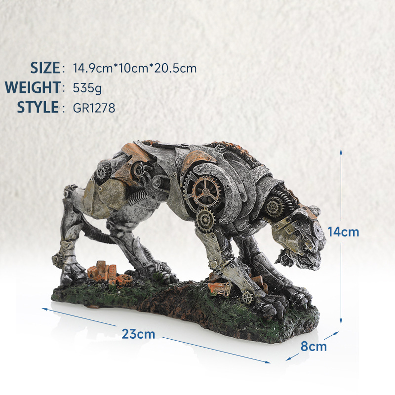 Aquarium landscaping robot, resin landscape aquarium craft, creative ornament, simulated living room decoration.-vidsheer