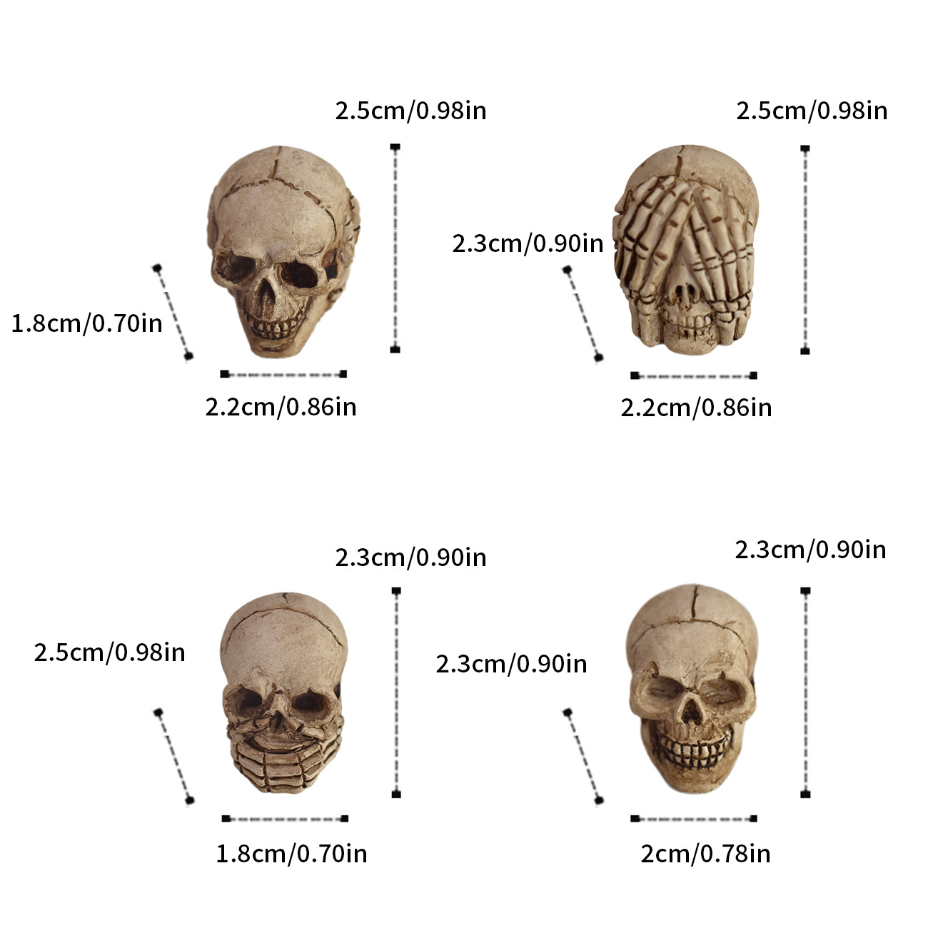 Miniature Skull Set of 20 Halloween Decorations and Ghost Festival Atmosphere Ornaments