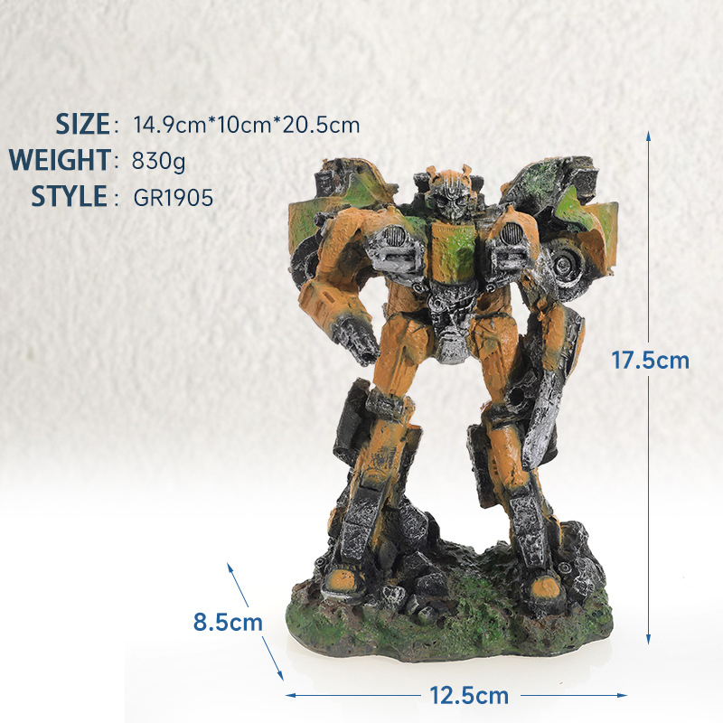 Aquarium landscaping robot, resin landscape aquarium craft, creative ornament, simulated living room decoration.-vidsheer