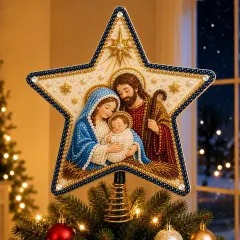 ✝️ Beginner-Friendly Christian Faith Pearl Diamond Art Christmas Tree Topper DIY Kit 💕