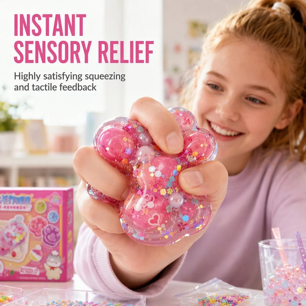 🔥 LIMITED TIME 50% OFF! DIY Fried Ice Squishy Toy Kit with Cat Claw Design for Kids – Creative Sensory Fun & Stress Relief ✨