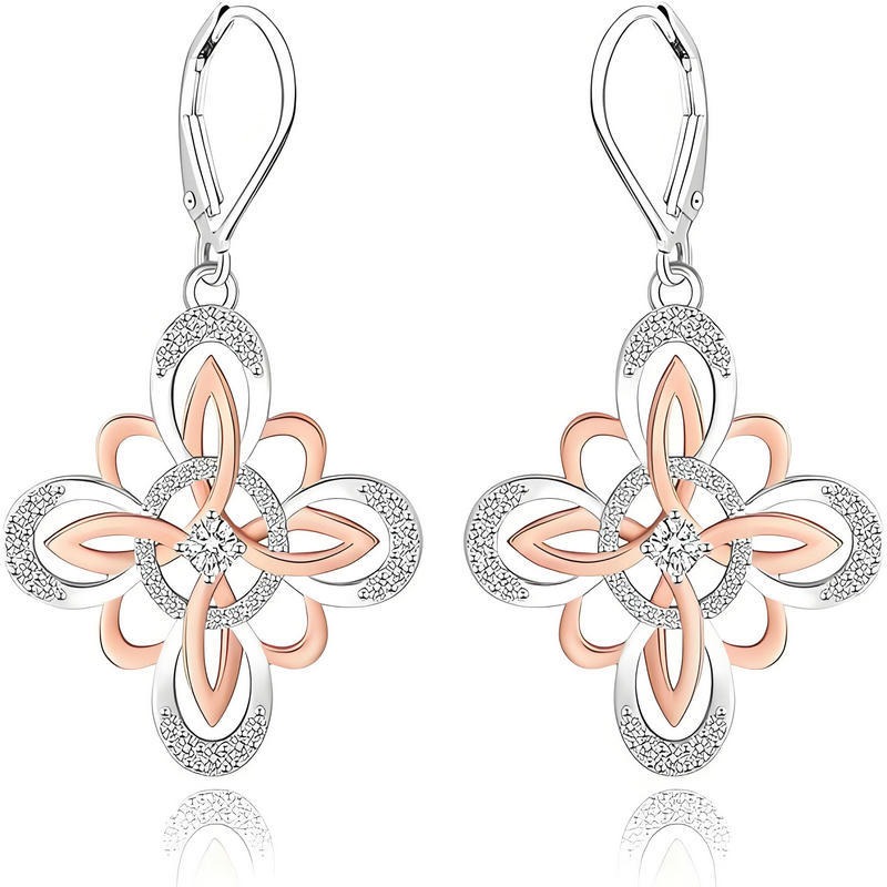 Sacred Witch Knot S925 Silver Two-Tone Dangle Earrings