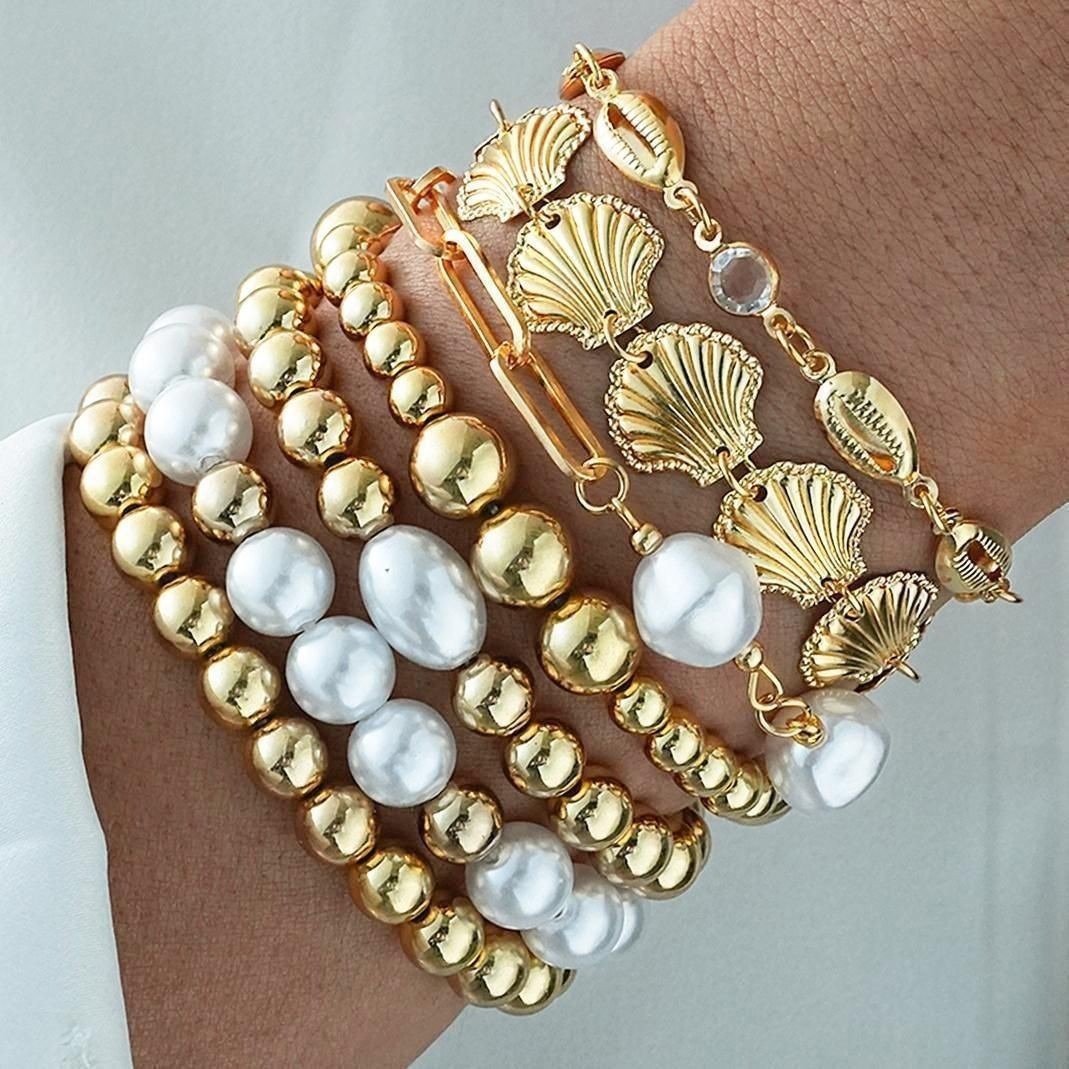 Golden Era 14K Gold Plated Multi-Layered Bracelet Stacking Set