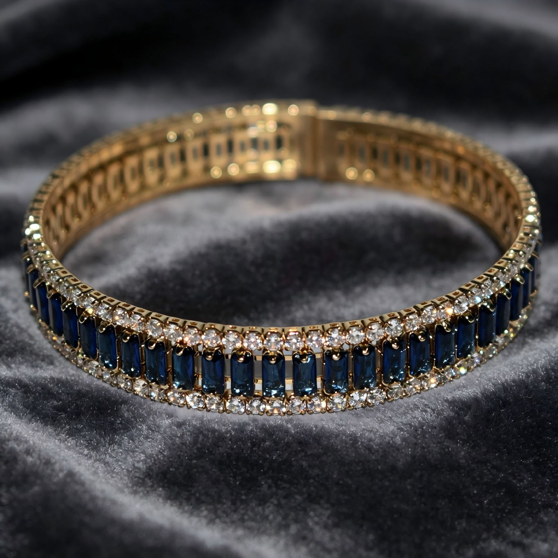 Starlight Rhythm Geometric Pavé Open Cuff Bracelet