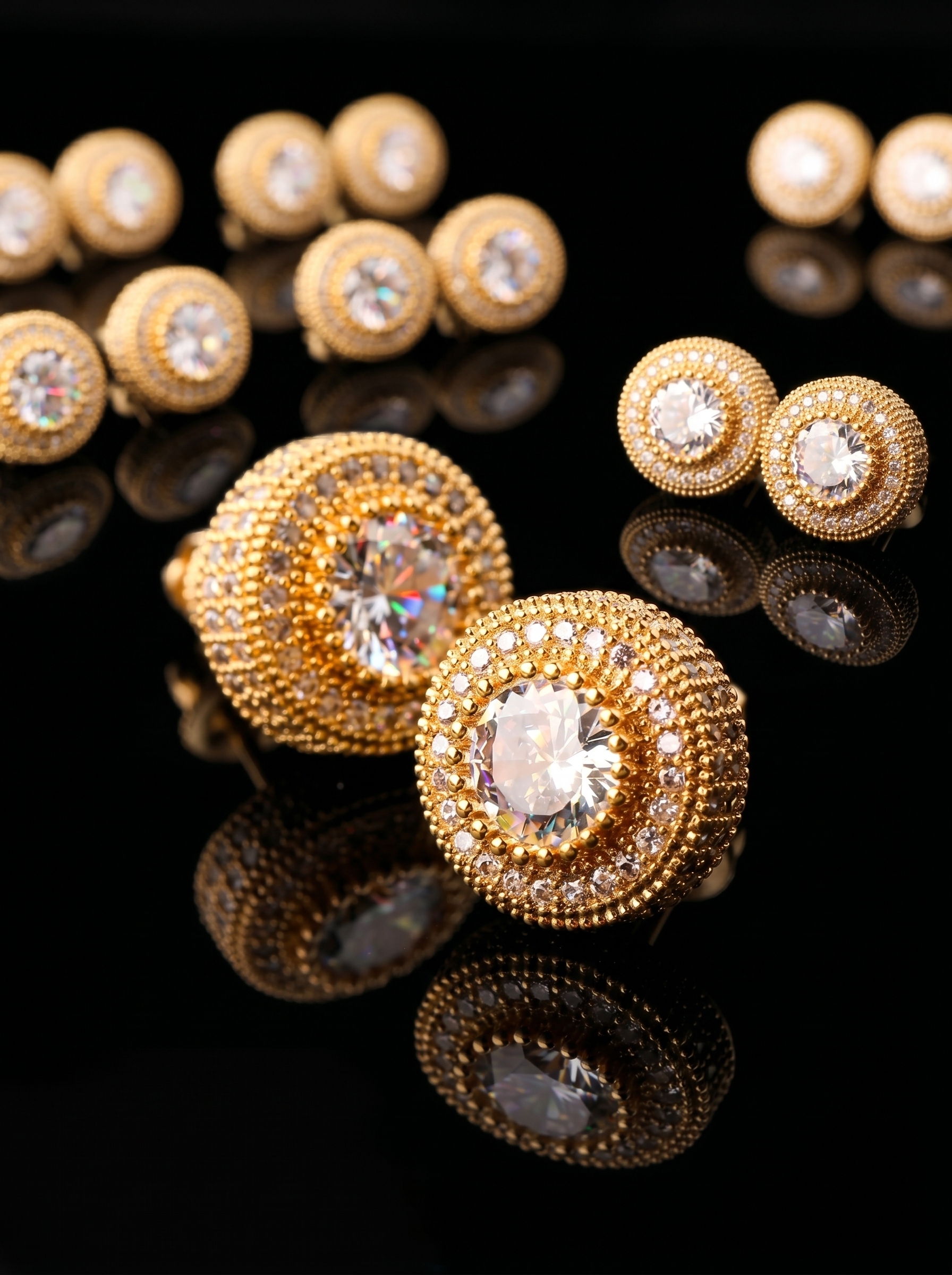 Wholesale of zircon hip-hop stud accessories E3089