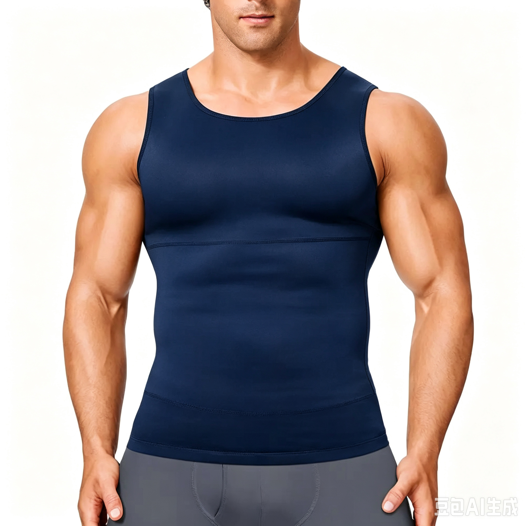 Men’s Silky Soft Compression Shapewear Tank, Slimming Body Shaper Vest with Waist & Chest Support