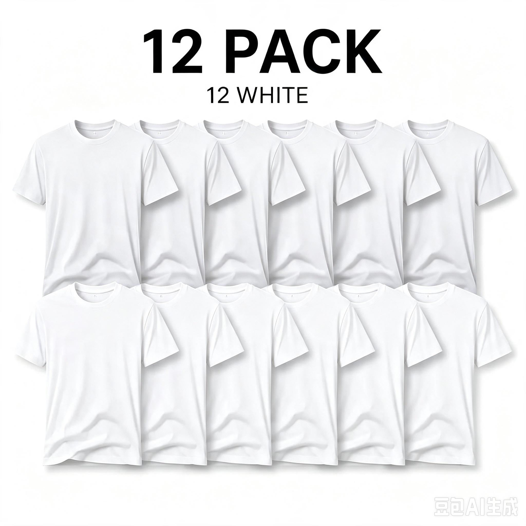 Men's 12-Pack Cotton Blend Vintage Aesthetic Crew Neck T-Shirts, Unisex Loose-Fit Baggy Short Sleeve Basic Tops