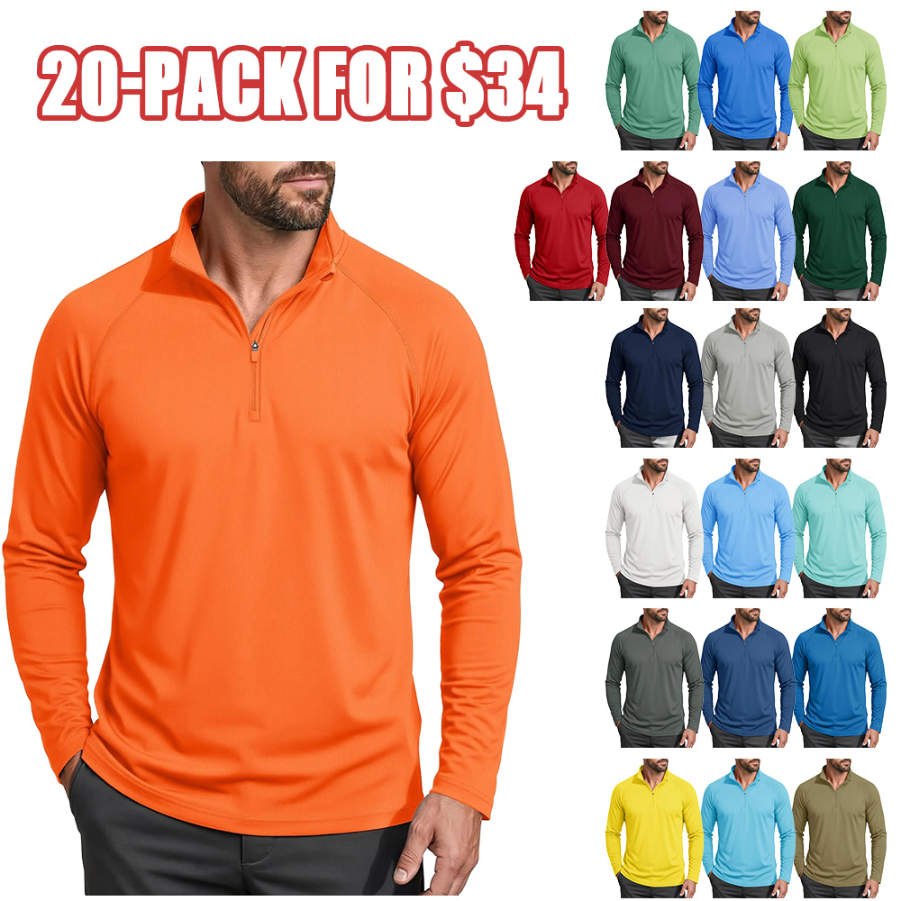 Men's 1/4 Zip Shirt UPF 50+ Quick Dry Lightweight Long Sleeve for Hiking Running Rashguard Outdoor Sports Clothing Sports Casual Wear Outdoorfun,back to school,back to school shopping