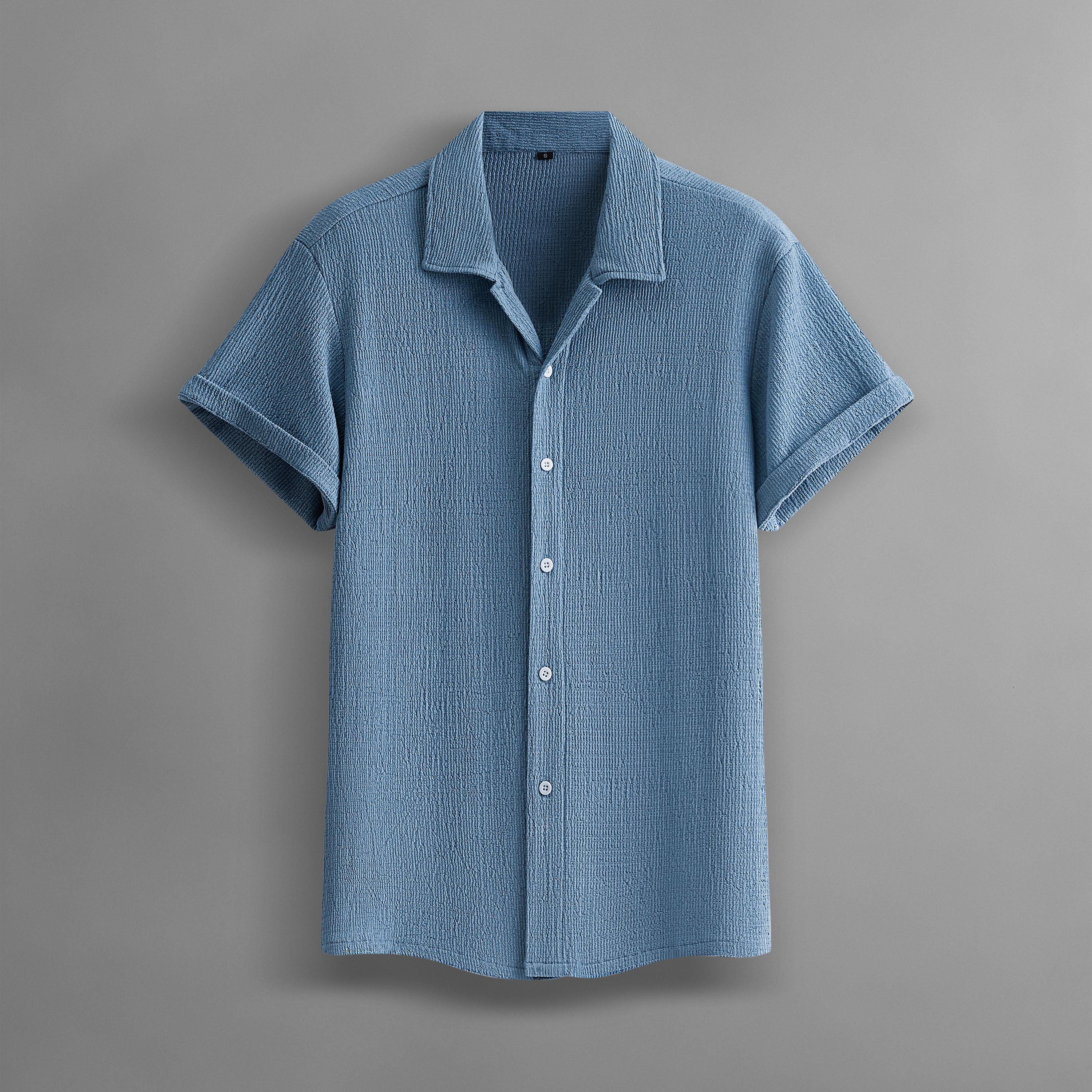 Men&rsquo;s Summer Lightweight Breathable Solid Color Short-Sleeve Dress Shirts with Turn-Down Collar for Commuting, 4-Pack