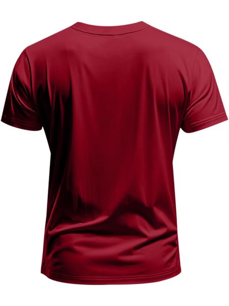 Men's Solid V-Neck Short Sleeve T-Shirt, Soft Breathable Heart-Neck Top, Classic Basic Versatile Tee &ndash; Suitable for Daily Wear, Layering & Outdoor Sports, Casual Fashion Must-Have for Men
