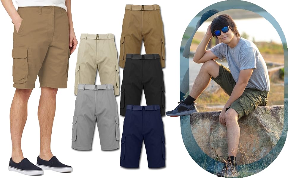 Men's Belted Cargo Shorts