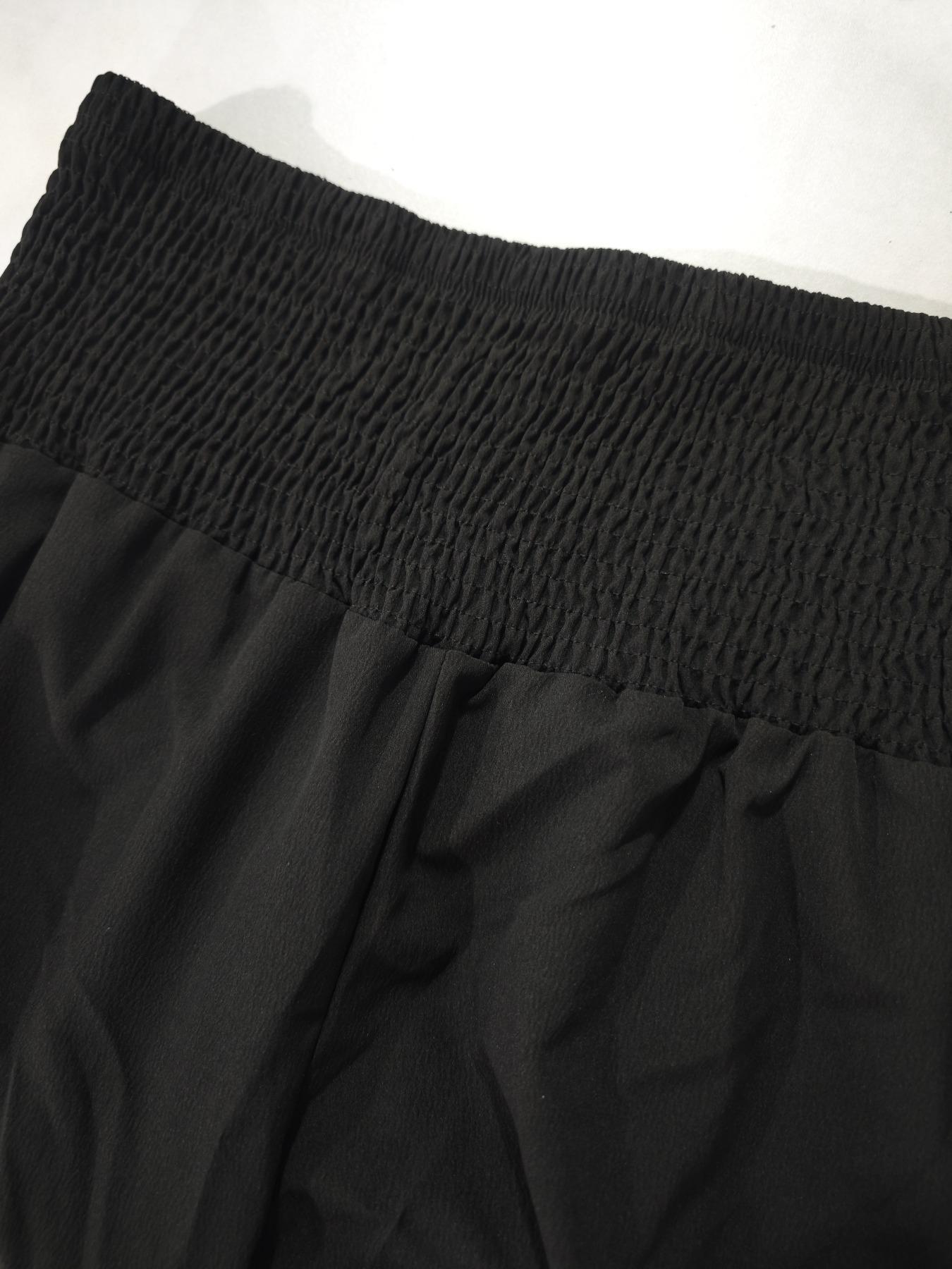 Women's Casual Tummy Control High Waist Fitted Wide Leg Capri Pants Smocked Waist Button Hem Loose Fit Cropped Trousers Summer Shorts Beach Vacation Lounge Daily Work Outfits Solid Black Stretchy Soft Breathable Lightweight Spring Break 2026 Plus Size Women's Casual Tummy Control High Waist Fitted Wide Leg Capri Pants Smocked Waist Button Hem Loose Fit Cropped Trousers Summer Shorts Beach Vacation Lounge Daily Work Outfits Solid Black Stretchy Soft Breathable Lightweight Spring Break 2026 Plus Size