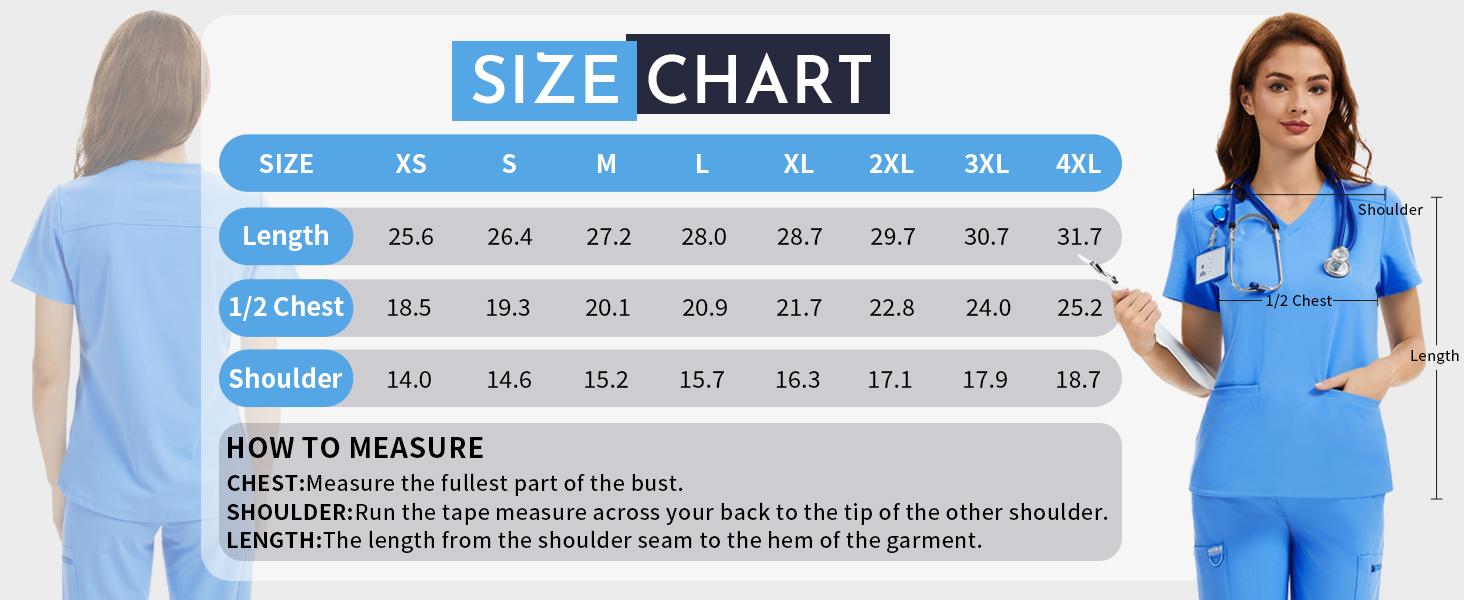 Kecols 4-Way Stretch Scrub Tops - V-Neck, Wrinkle & Breathable, with 2 Pockets for Healthcare Professionals Clothes Clothes Workwear Classic Career Wear Nurse Uniform Basic Womenswear