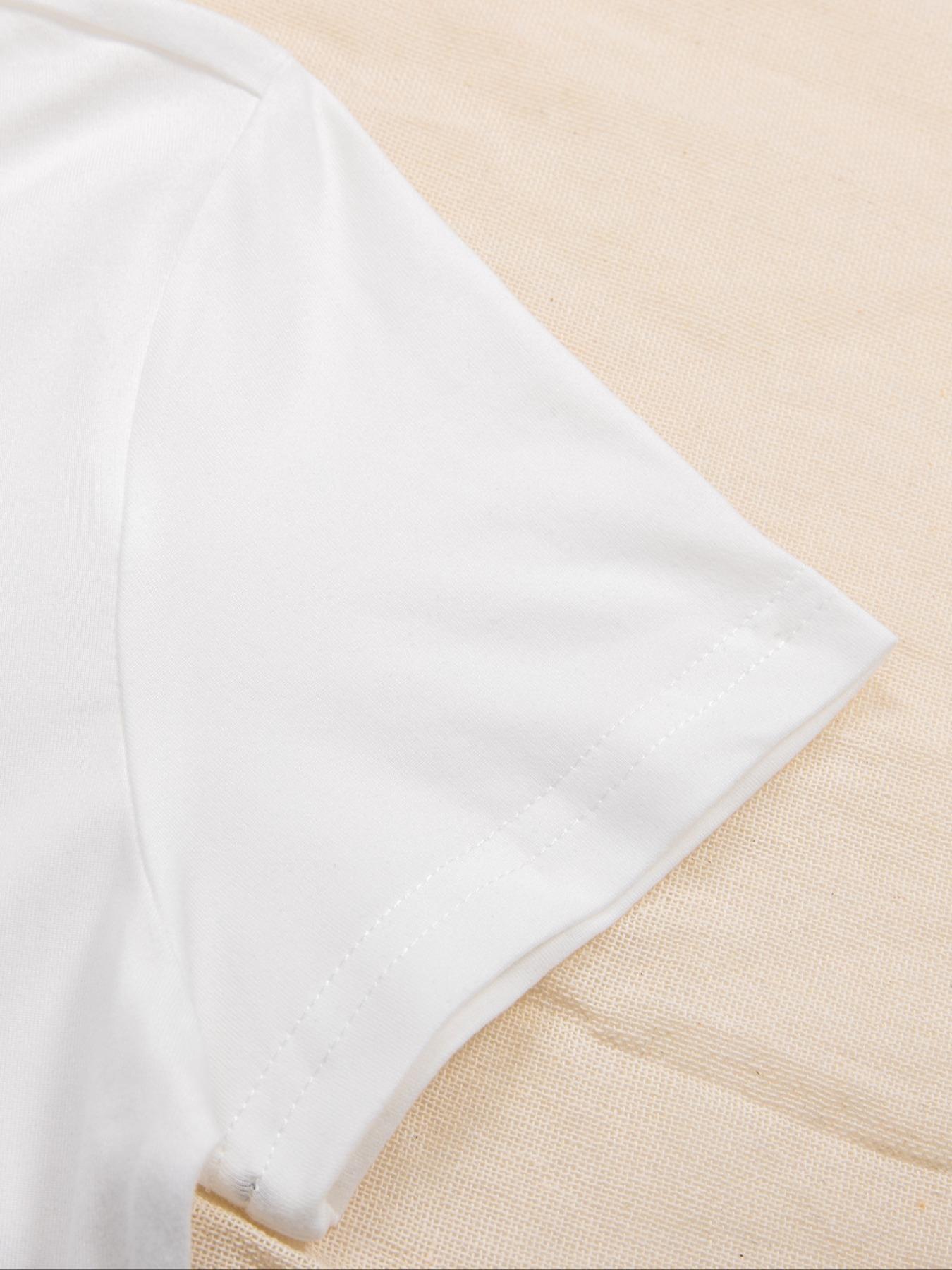 Women's Solid   Tee, Casual Slim-fitting Short Sleeve T-shirt, Ladies Summer Clothes for Daily Wear