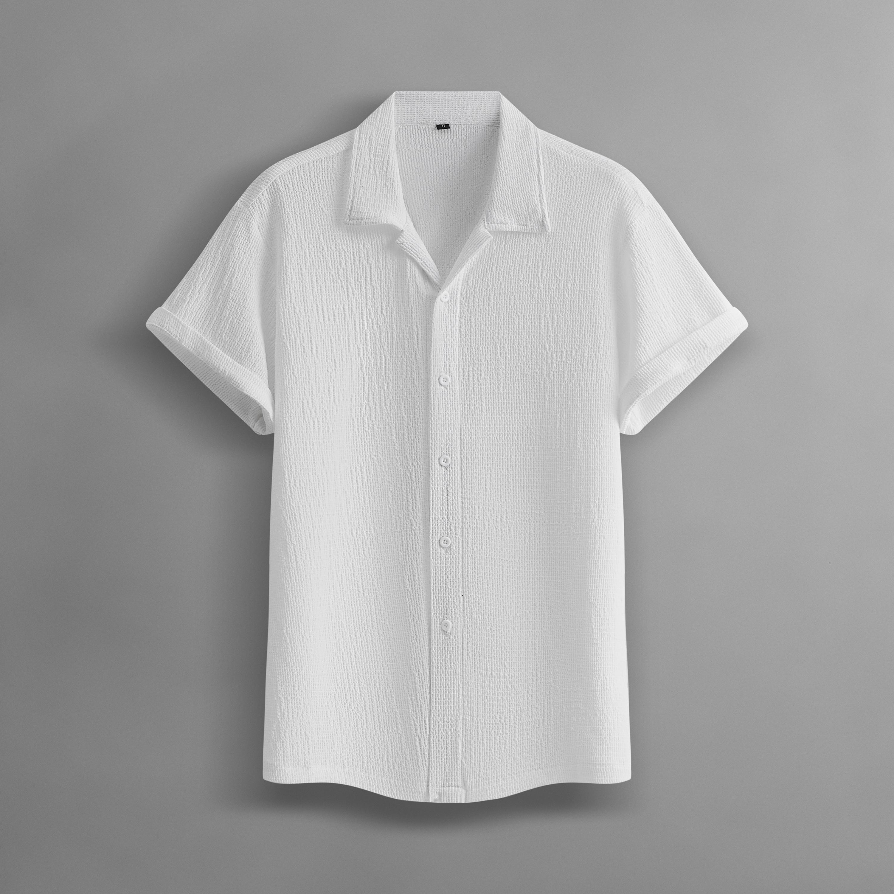 Men&rsquo;s Summer Lightweight Breathable Solid Color Short-Sleeve Dress Shirts with Turn-Down Collar for Commuting, 4-Pack