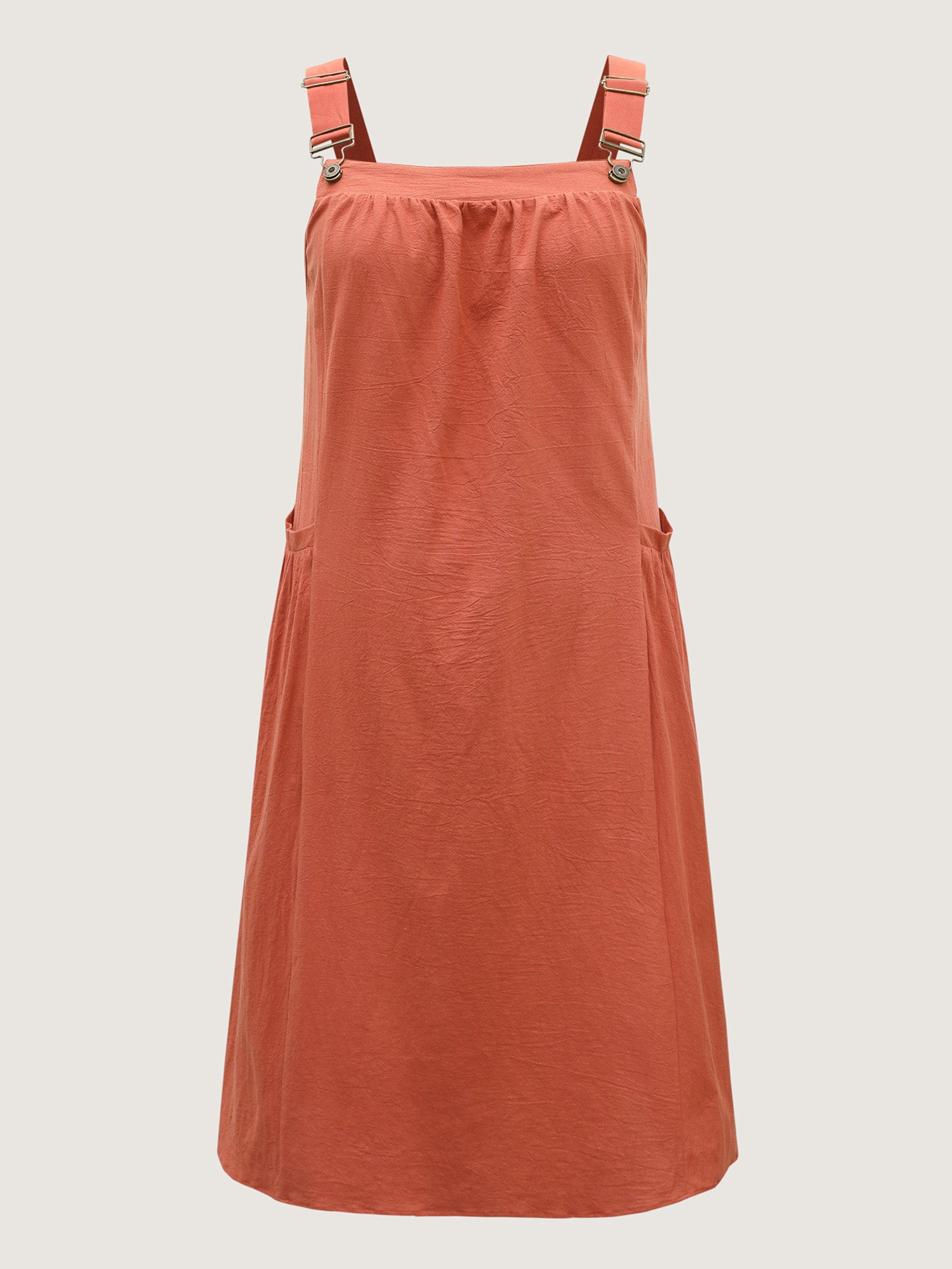 【Summer Turn-Up】【Pocket Approved】 Bloomchic Rust Pure Cotton Pleated Pockets Midi Dress Sleeveless Square Neckline Comfortable Breathable Midi Length Side Seam Pockets Basic Minimalist 2026 Summer Pick for Mother's Day 【Summer Turn-Up】【Pocket Approved】 Bloomchic Rust Pure Cotton Pleated Pockets Midi Dress Sleeveless Square Neckline Comfortable Breathable Midi Length Side Seam Pockets Basic Minimalist 2026 Summer Pick for Mother's Day