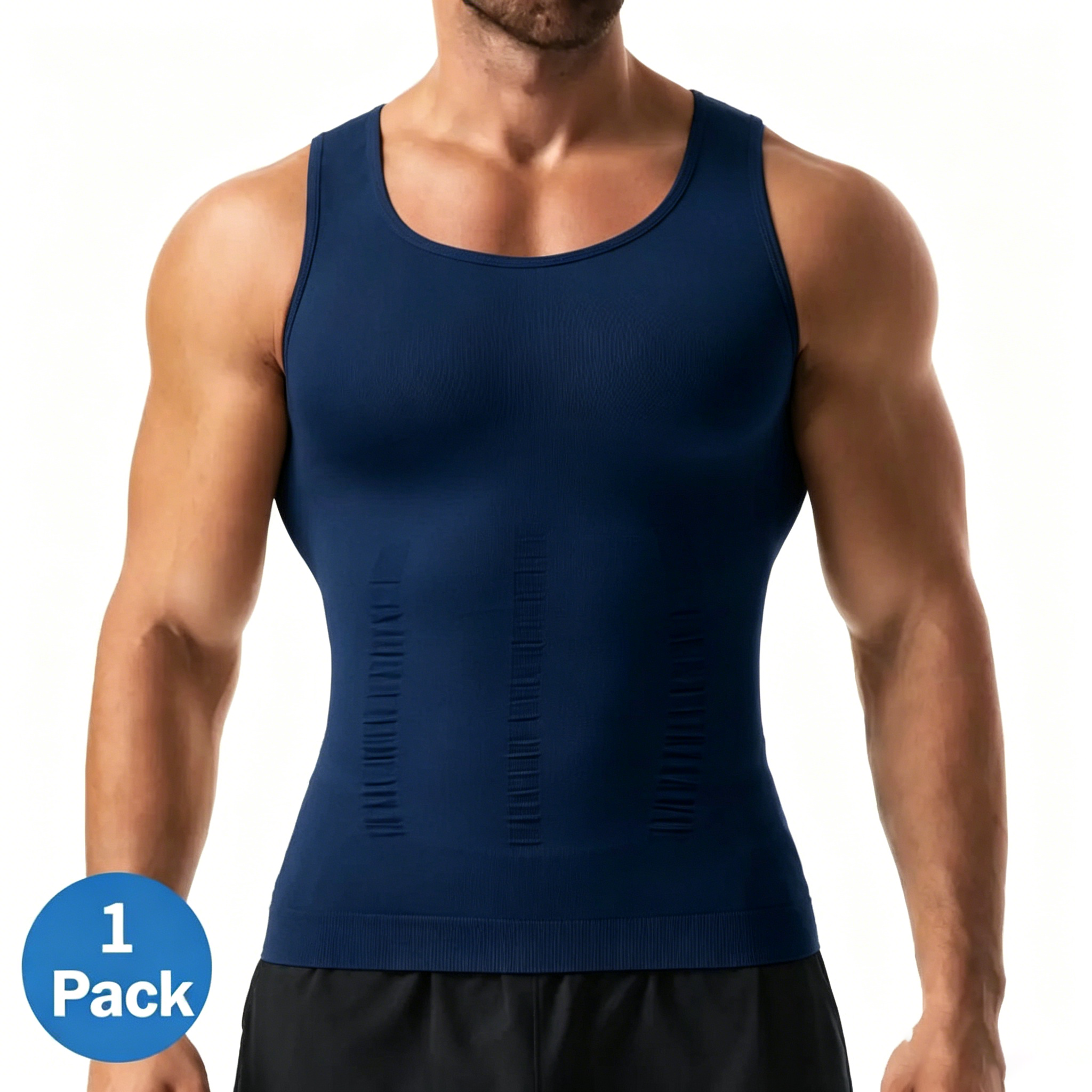 Men's Compression Shaper Vest Shapewear Tank Top - Lightweight, Breathable Elastic Soft Stretchy Fabric