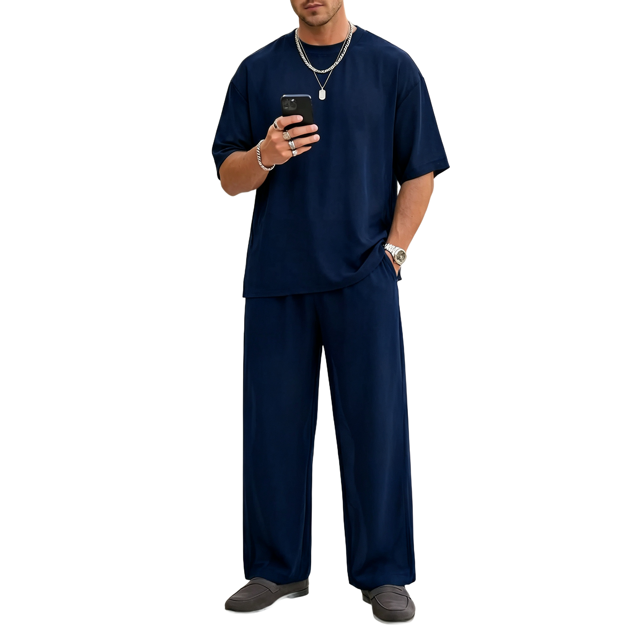 Men's 2-Piece Oversized Minimalist Sheer Set