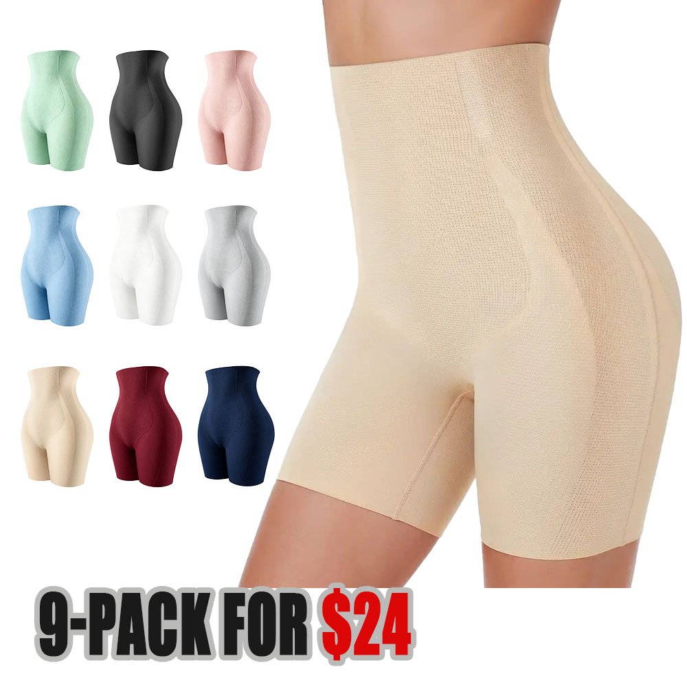 Women High Waisted Seamless Shapewear Shorts Tummy Control Butt Lift Faja Body Shaper Breathable Slimming High Waist Shaping