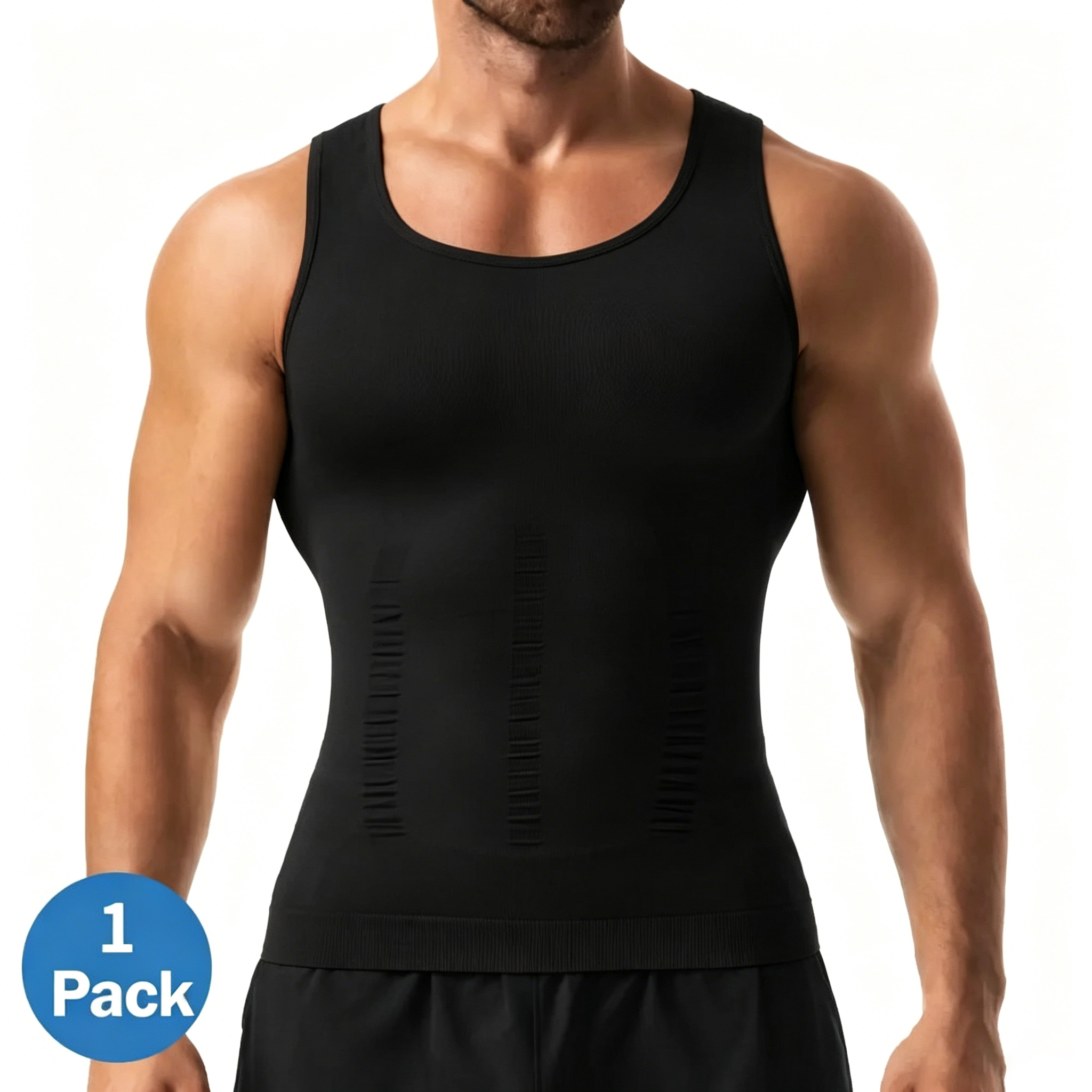 Men's Compression Shaper Vest Shapewear Tank Top - Lightweight, Breathable Elastic Soft Stretchy Fabric
