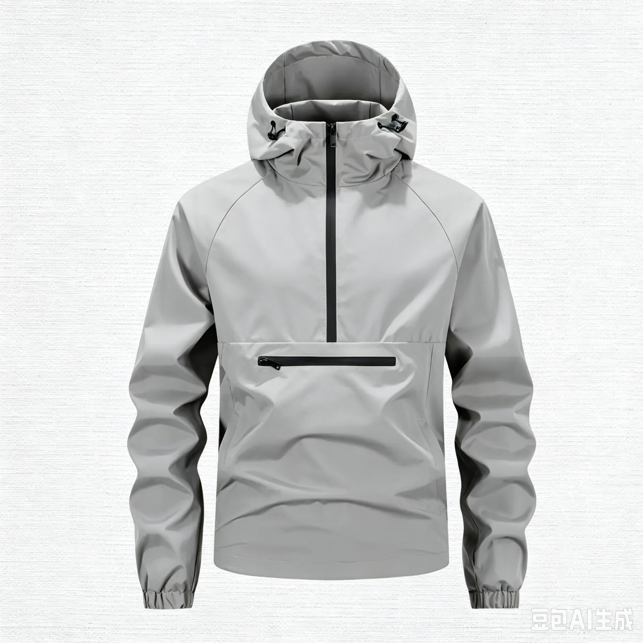 Men's Beige Hoodie - Zippered Pockets, Medium Size, Spring & Autumn Casual Menswear Tops, Long Sleeve Plain Mens Clothing Comfortable Stylish Jacket, Sweatshirts