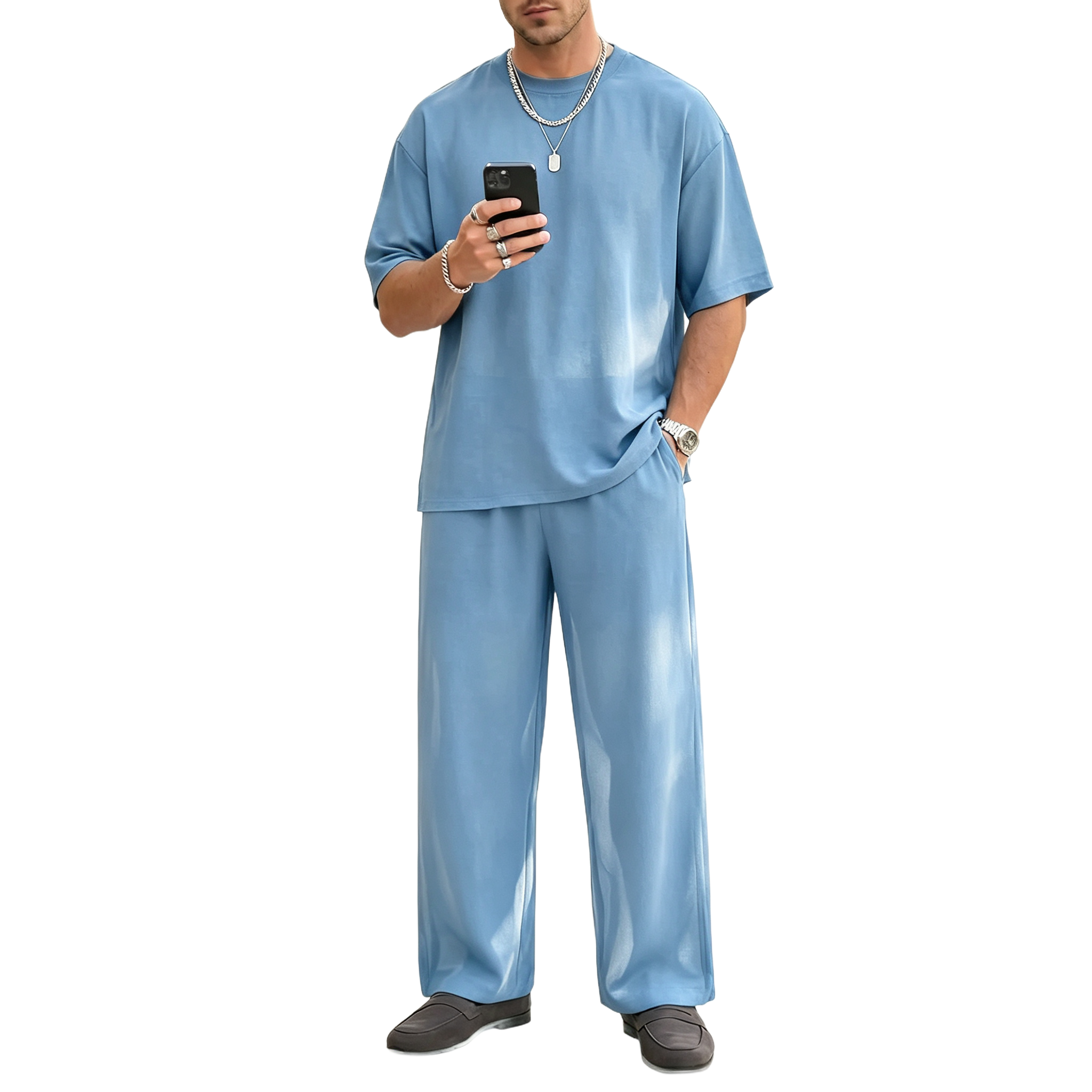 Men's 2-Piece Oversized Minimalist Sheer Set