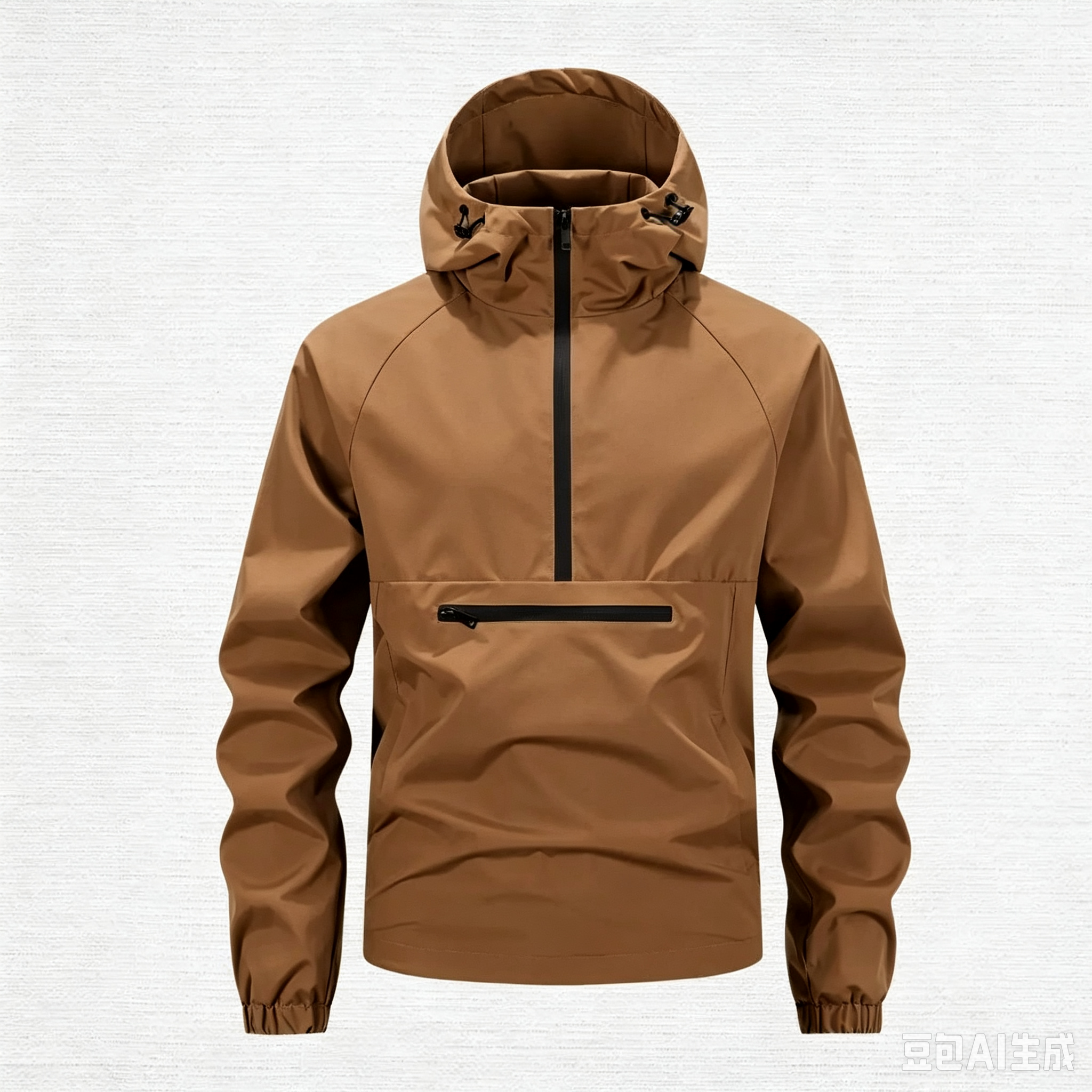 Men's Beige Hoodie - Zippered Pockets, Medium Size, Spring & Autumn Casual Menswear Tops, Long Sleeve Plain Mens Clothing Comfortable Stylish Jacket, Sweatshirts