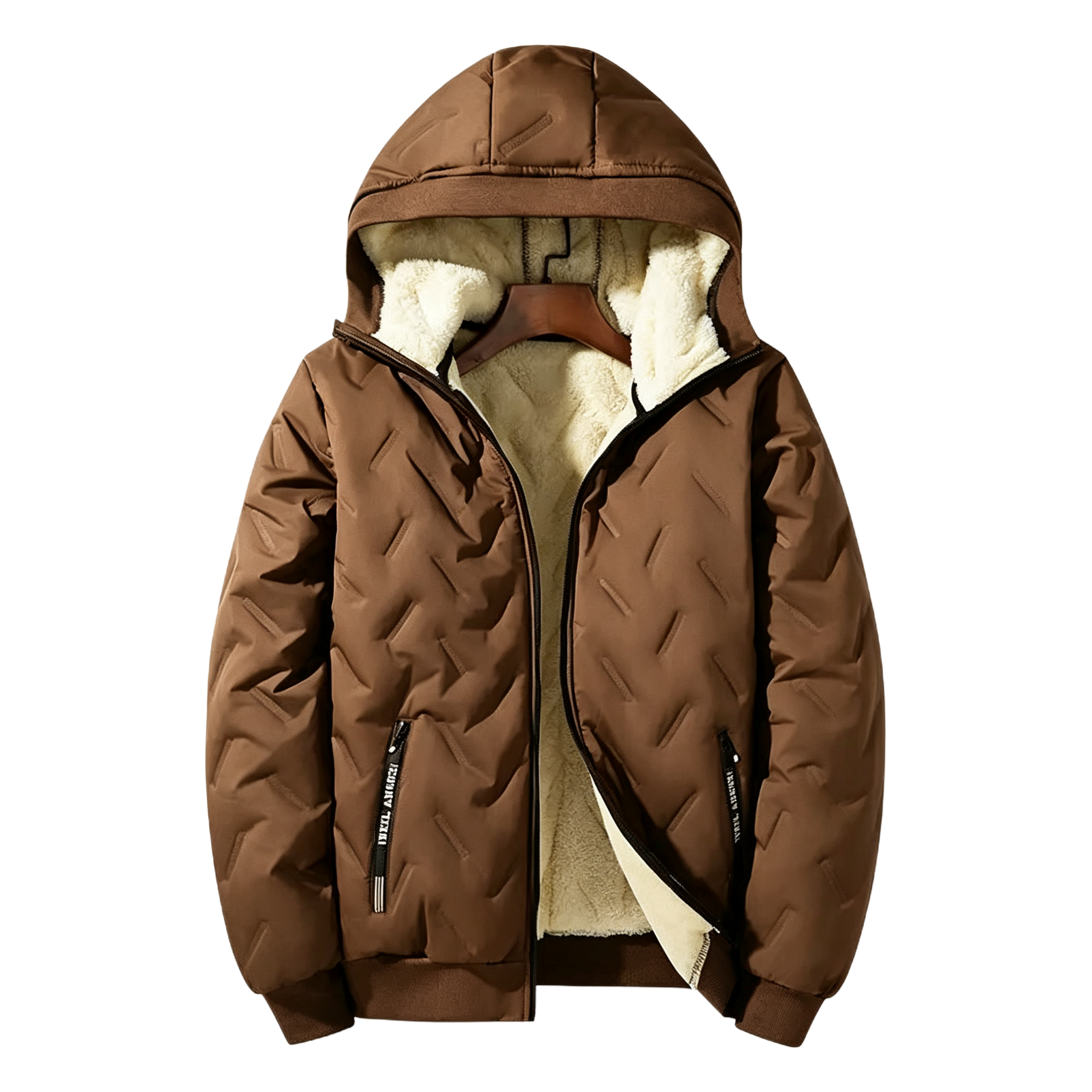 Winter Coats Clearance —Hooded Cotton Jacket, Long Sleeve Tops, Fleece-Lined Warm Clothes with Ultrasonic Cotton Toothbrush Design Stylish