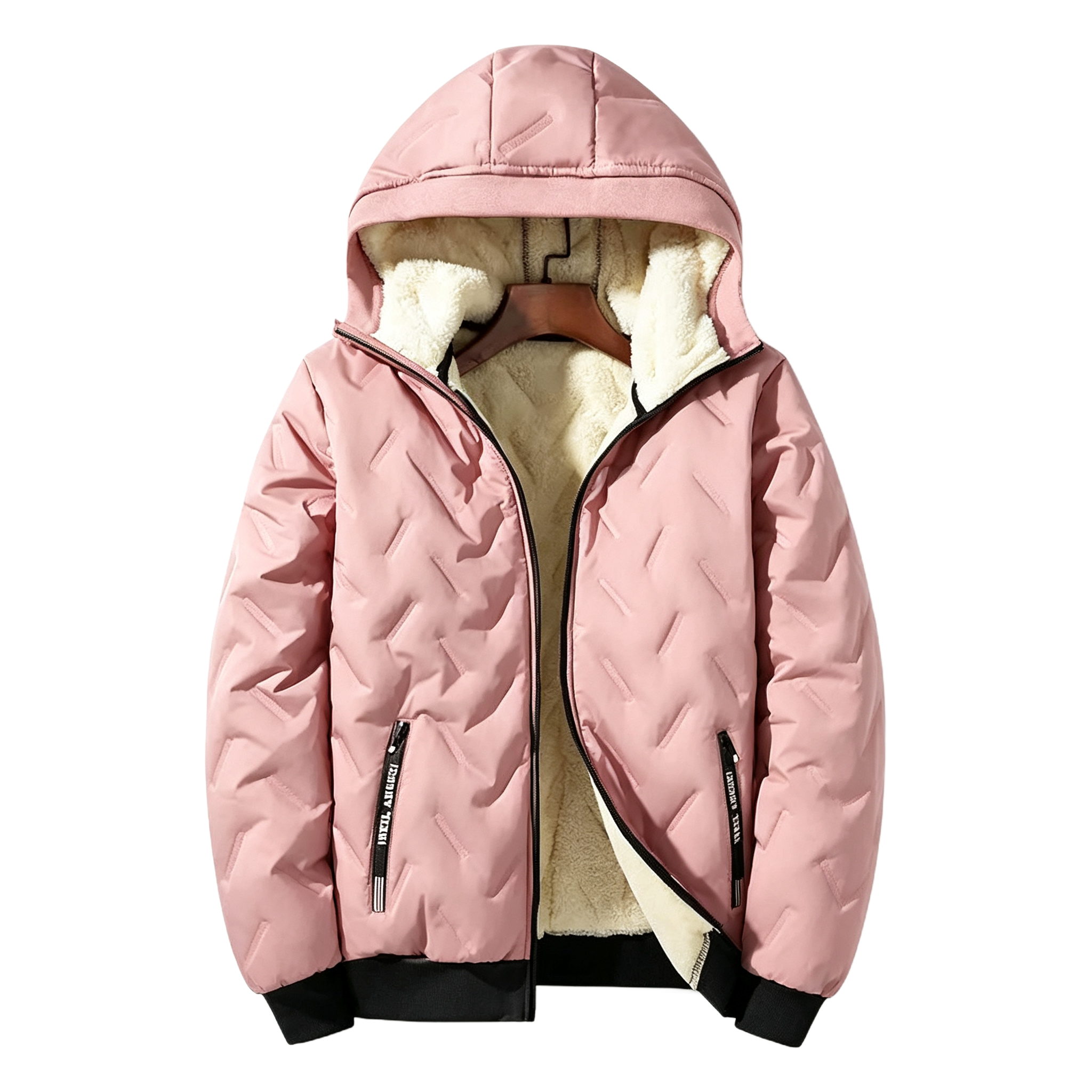Winter Coats Clearance —Hooded Cotton Jacket, Long Sleeve Tops, Fleece-Lined Warm Clothes with Ultrasonic Cotton Toothbrush Design Stylish
