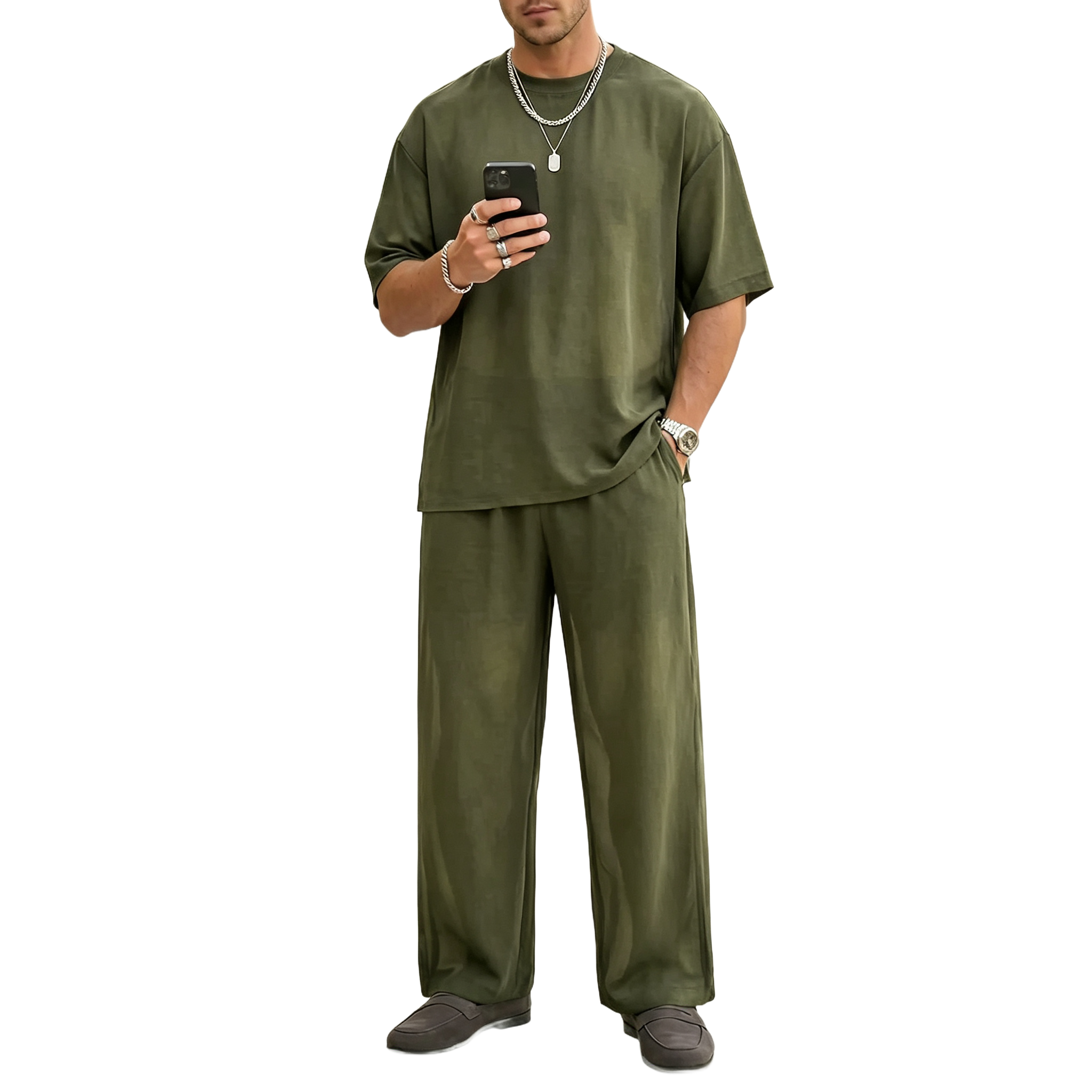 Men's 2-Piece Oversized Minimalist Sheer Set