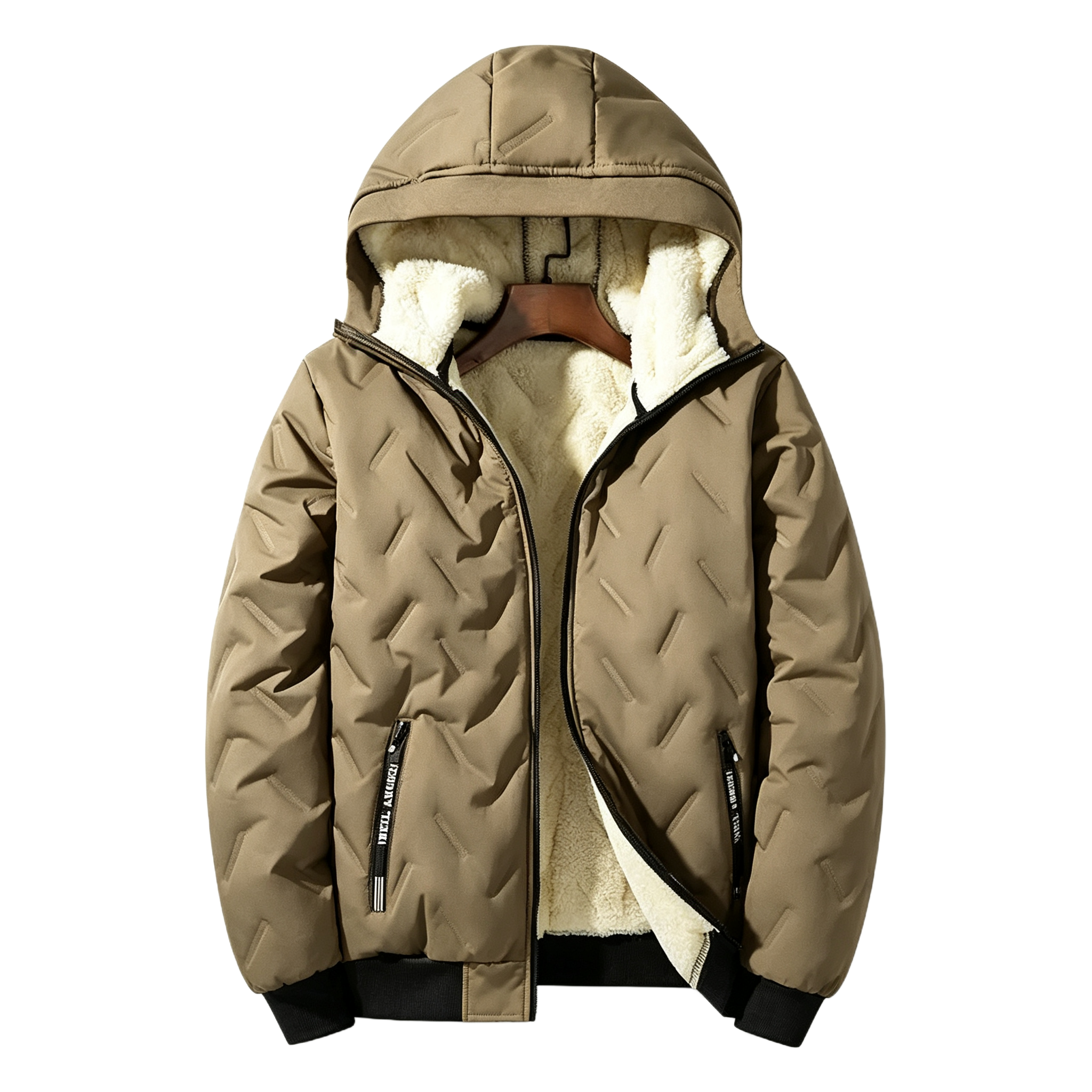 Winter Coats Clearance —Hooded Cotton Jacket, Long Sleeve Tops, Fleece-Lined Warm Clothes with Ultrasonic Cotton Toothbrush Design Stylish