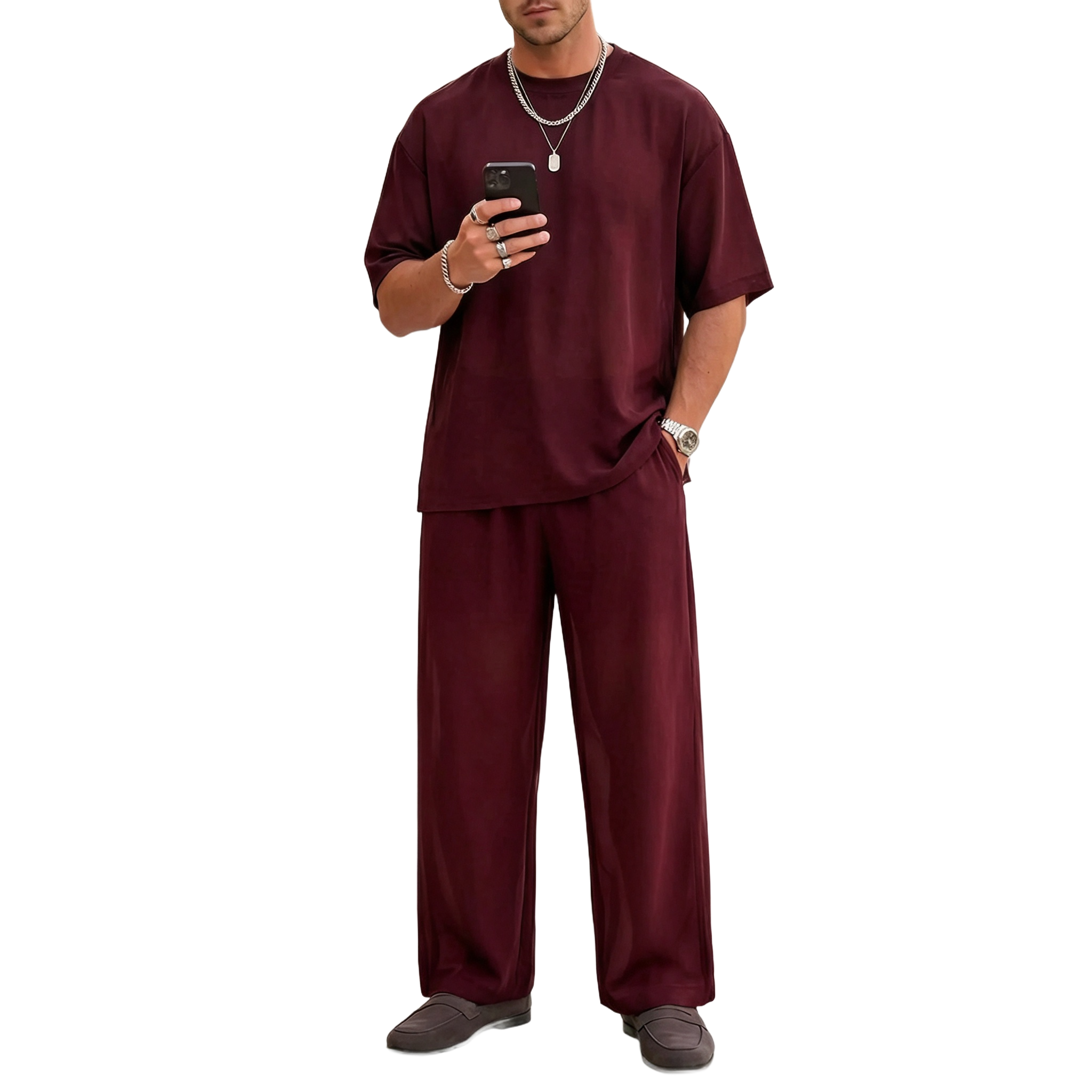 Men's 2-Piece Oversized Minimalist Sheer Set