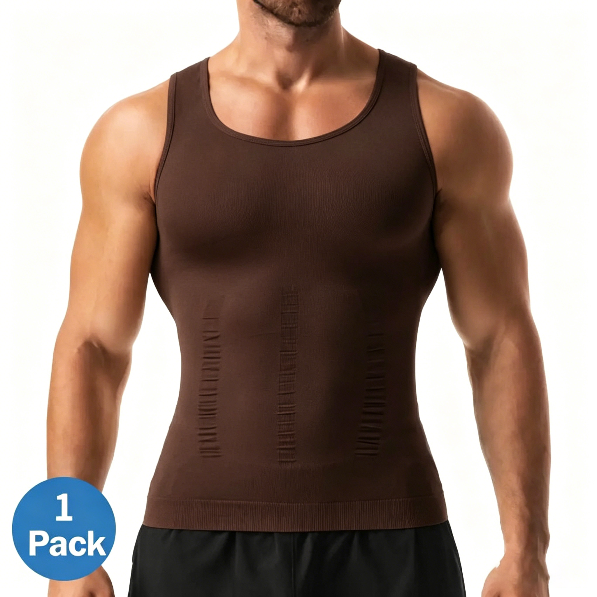 Men's Compression Shaper Vest Shapewear Tank Top - Lightweight, Breathable Elastic Soft Stretchy Fabric
