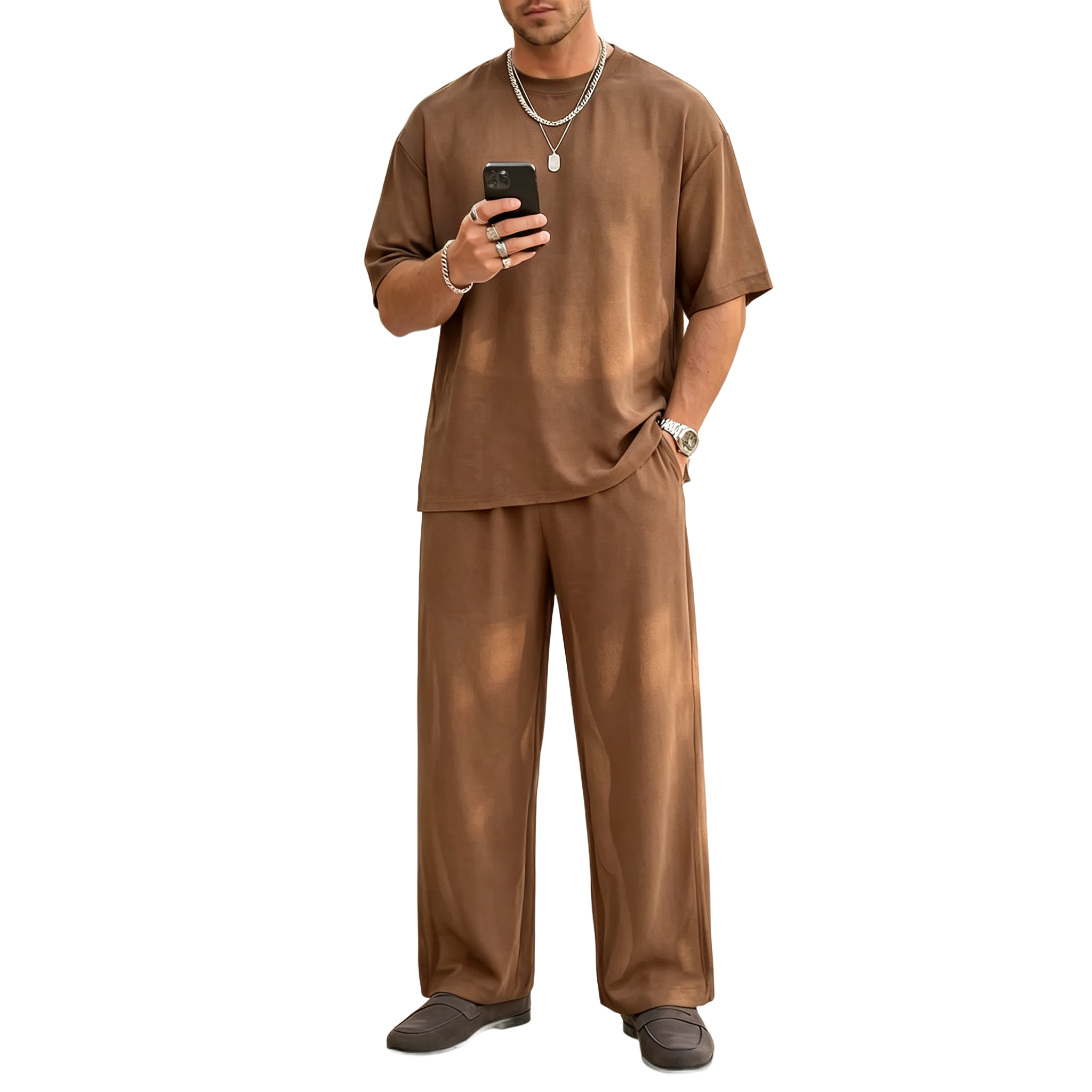 Men's 2-Piece Oversized Minimalist Sheer Set