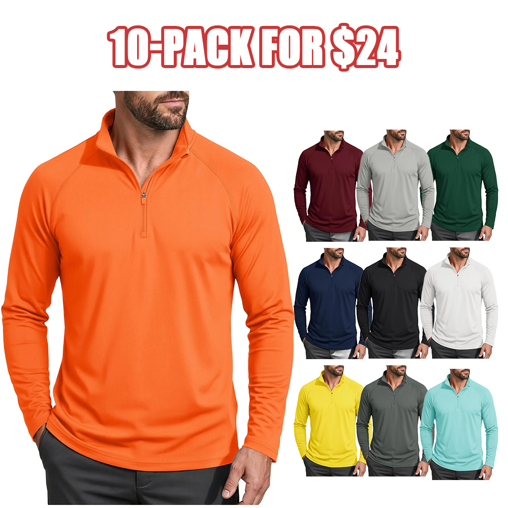 Men's 1/4 Zip Shirt UPF 50+ Quick Dry Lightweight Long Sleeve for Hiking Running Rashguard Outdoor Sports Clothing Sports Casual Wear Outdoorfun,back to school,back to school shopping