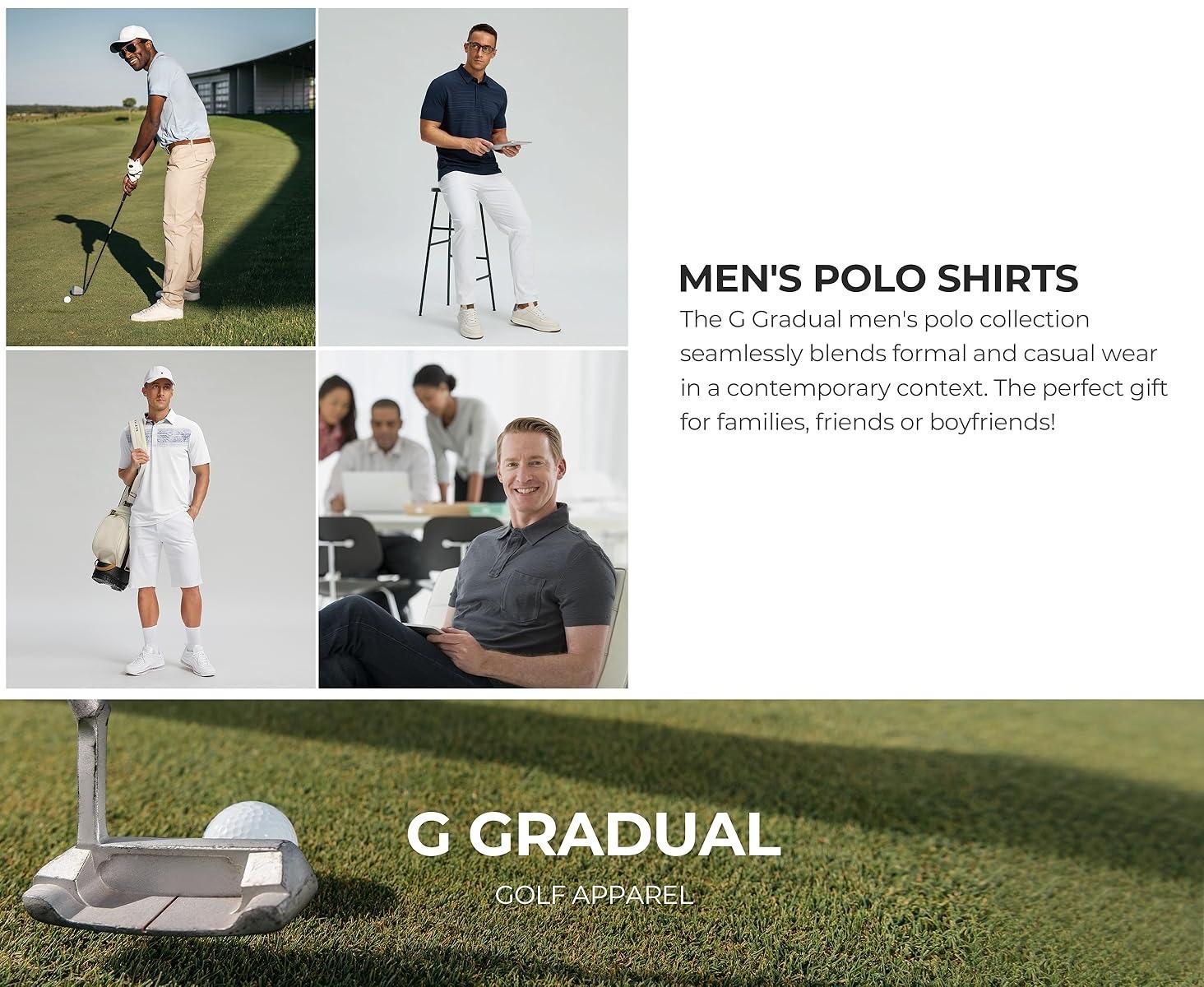 G Gradual Men's Golf Shirts Dry Fit Moisture Wicking Performance Lightweight Activewear Shortsleeve Collared Polo Shirts for Casual Athletic Business Tops Golf Apparel G Gradual Men's Golf Shirts Dry Fit Moisture Wicking Performance Lightweight Activewear Shortsleeve Collared Polo Shirts for Casual Athletic Business Tops Golf Apparel