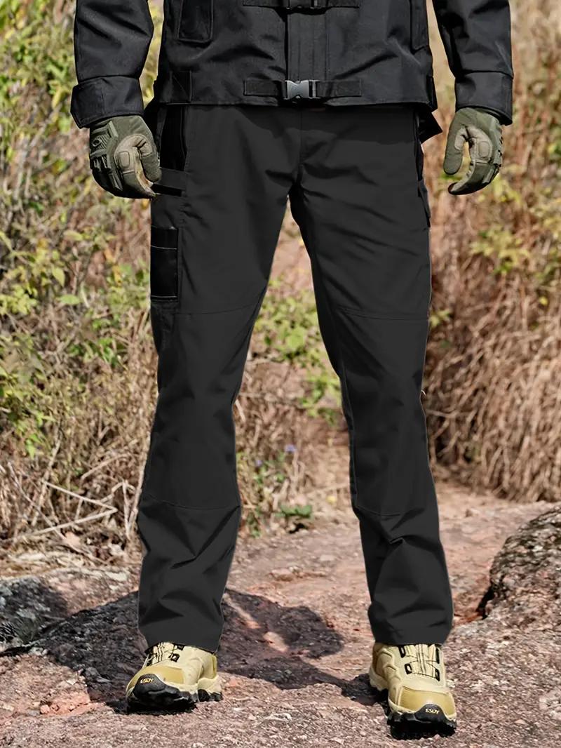 HOMUG Men's Solid Color Tactical Work Pants,230g/m&sup2; new fabric，with Multiple Pockets and Zipper Closures, Durable Outdoor Training Pants, Available in Multiple Colors, Fishing, outdoor activities, work, hiking, camping，Suitable for Spring and Autumn Wear.