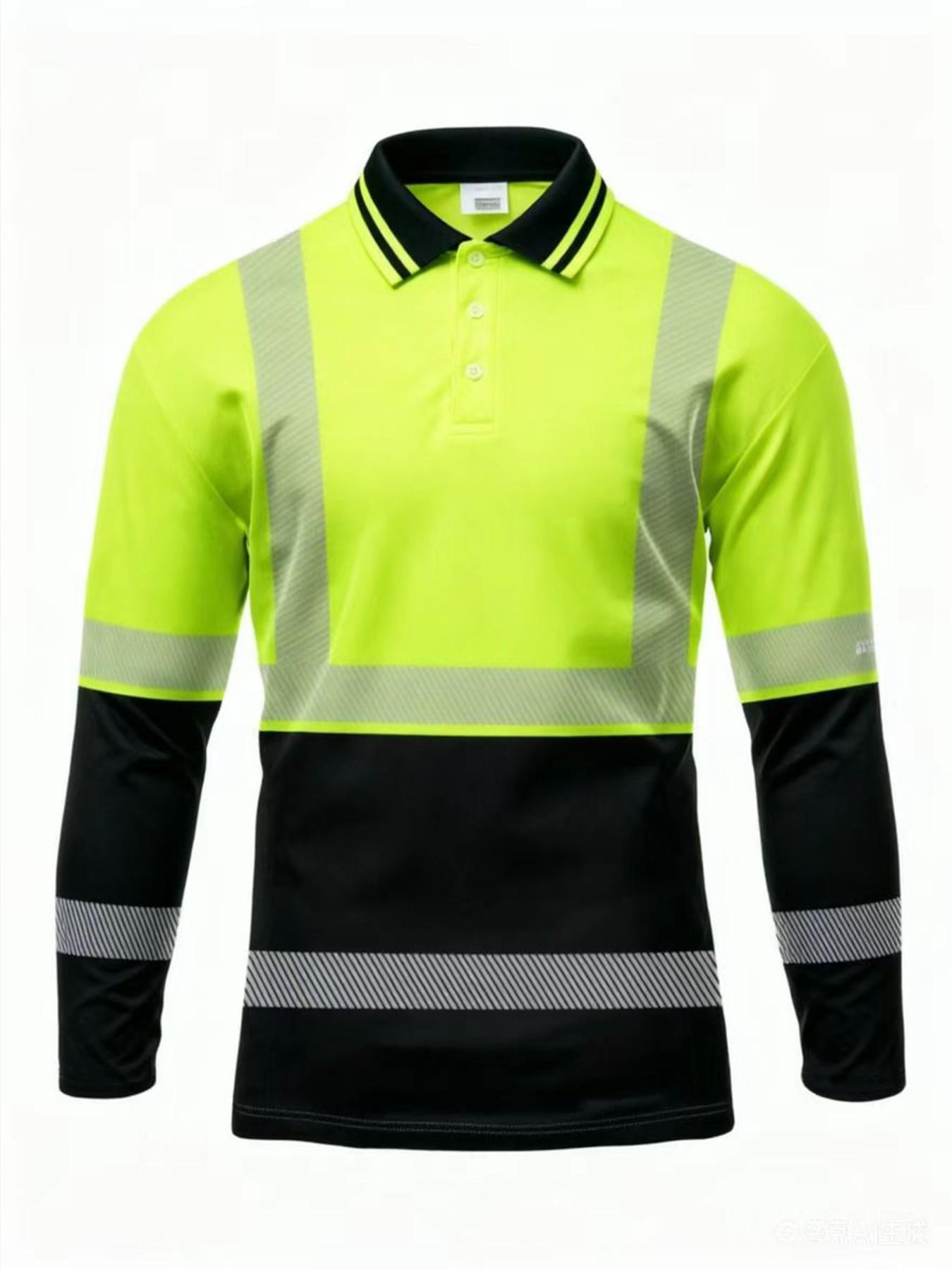 Men's casual autumn and winter tooling printed long-sleeved POLO shirt - contrasting color design, orange, black and neon green optional, lapel, light and breathable, durable fabric shirt, outdoor labor shirt, bold print design, warehouse staff only Men's casual autumn and winter tooling printed long-sleeved POLO shirt - contrasting color design, orange, black and neon green optional, lapel, light and breathable, durable fabric shirt, outdoor labor shirt, bold print design, warehouse staff only