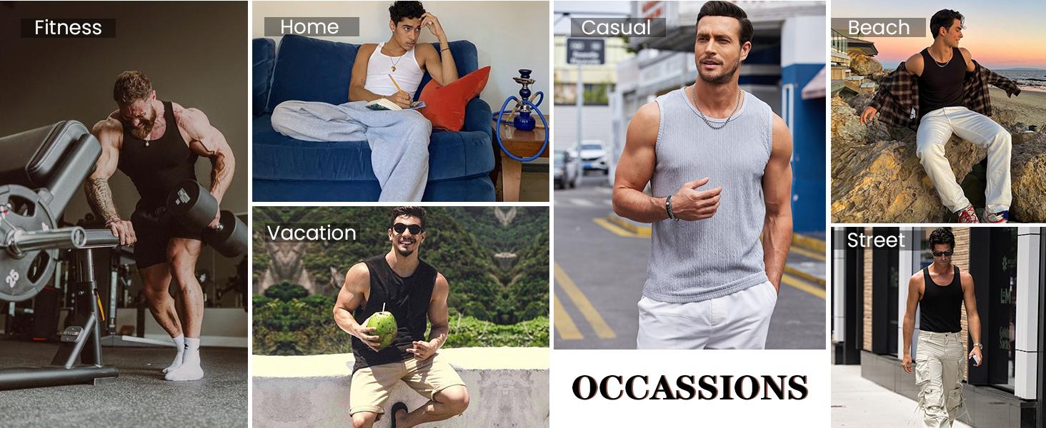 COOFANDY Men's Vests Casual Tank Tops 2 Pack Knit Sleeveless Lightweight Tee Muscle Basic T Shirts