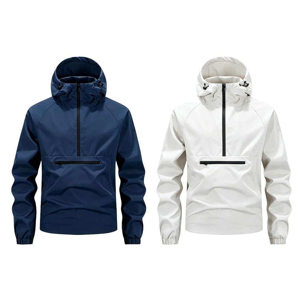 Men's Beige Hoodie - Zippered Pockets, Medium Size, Spring & Autumn Casual Menswear Tops, Long Sleeve Plain Mens Clothing Comfortable Stylish Jacket, Sweatshirts
