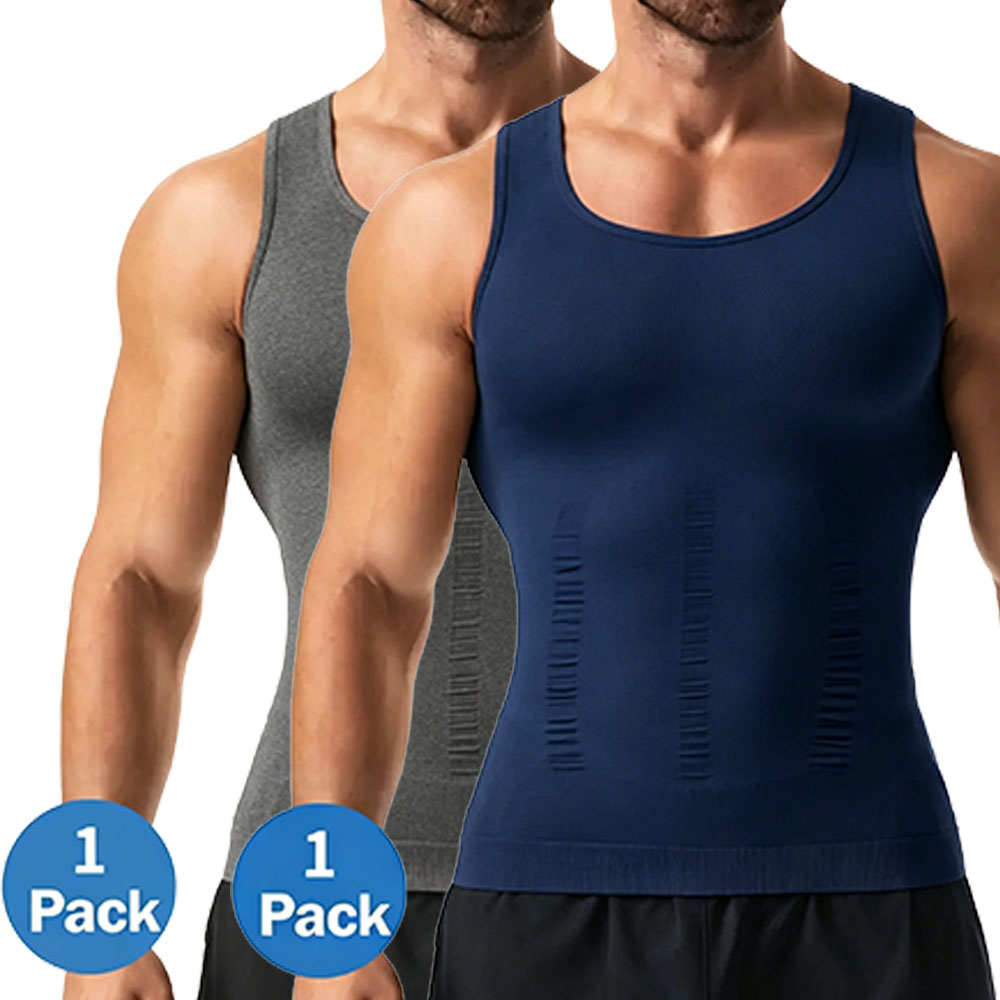 Men's Compression Shaper Vest Shapewear Tank Top - Lightweight, Breathable Elastic Soft Stretchy Fabric