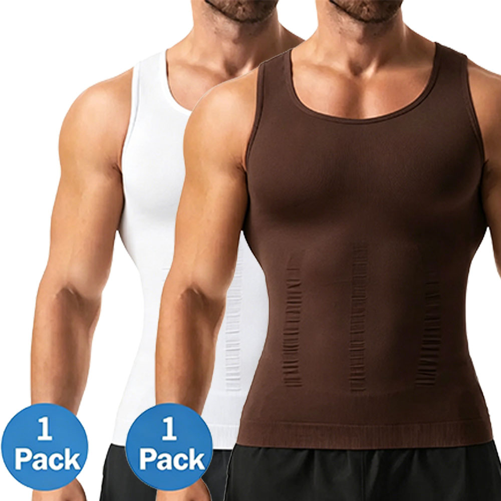 Men's Compression Shaper Vest Shapewear Tank Top - Lightweight, Breathable Elastic Soft Stretchy Fabric