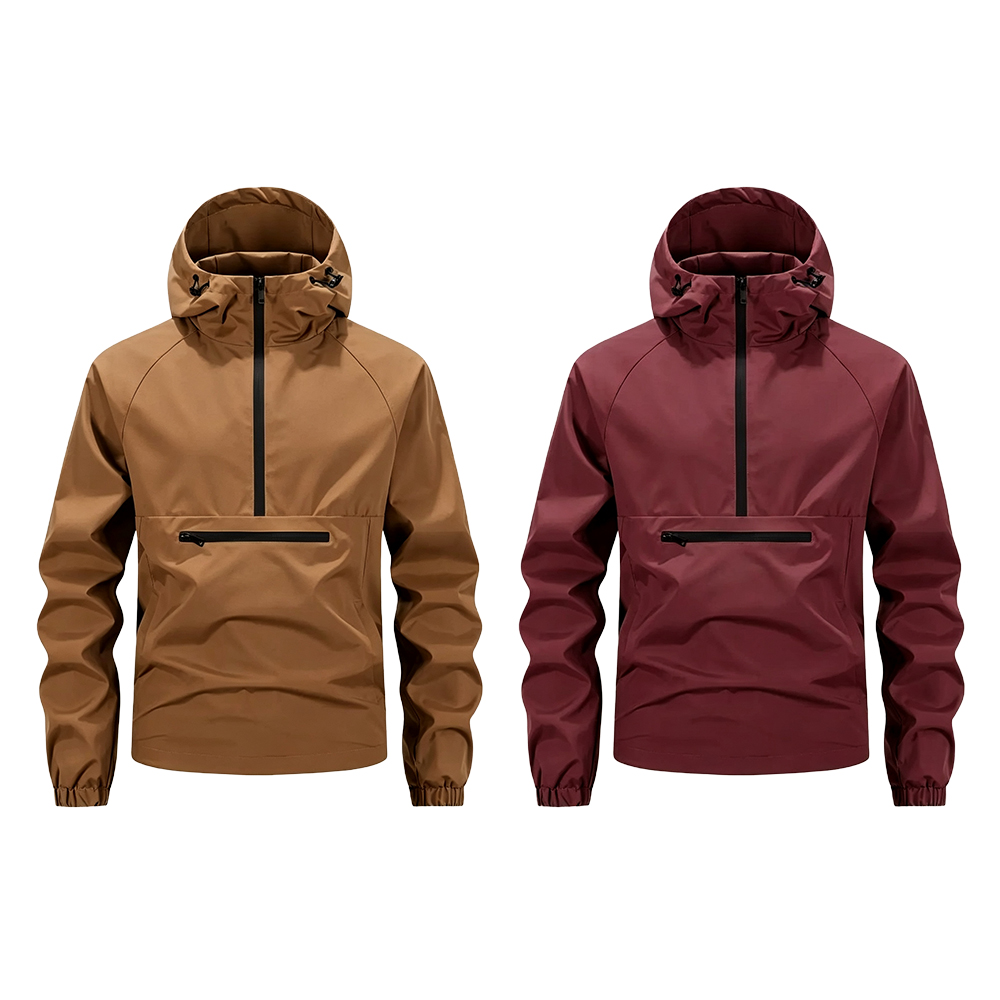 Men's Beige Hoodie - Zippered Pockets, Medium Size, Spring & Autumn Casual Menswear Tops, Long Sleeve Plain Mens Clothing Comfortable Stylish Jacket, Sweatshirts