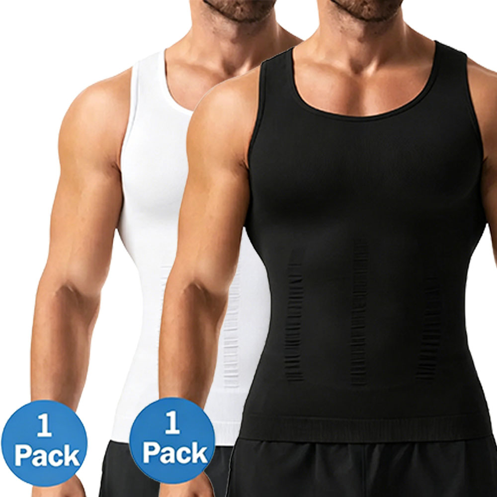 Men's Compression Shaper Vest Shapewear Tank Top - Lightweight, Breathable Elastic Soft Stretchy Fabric