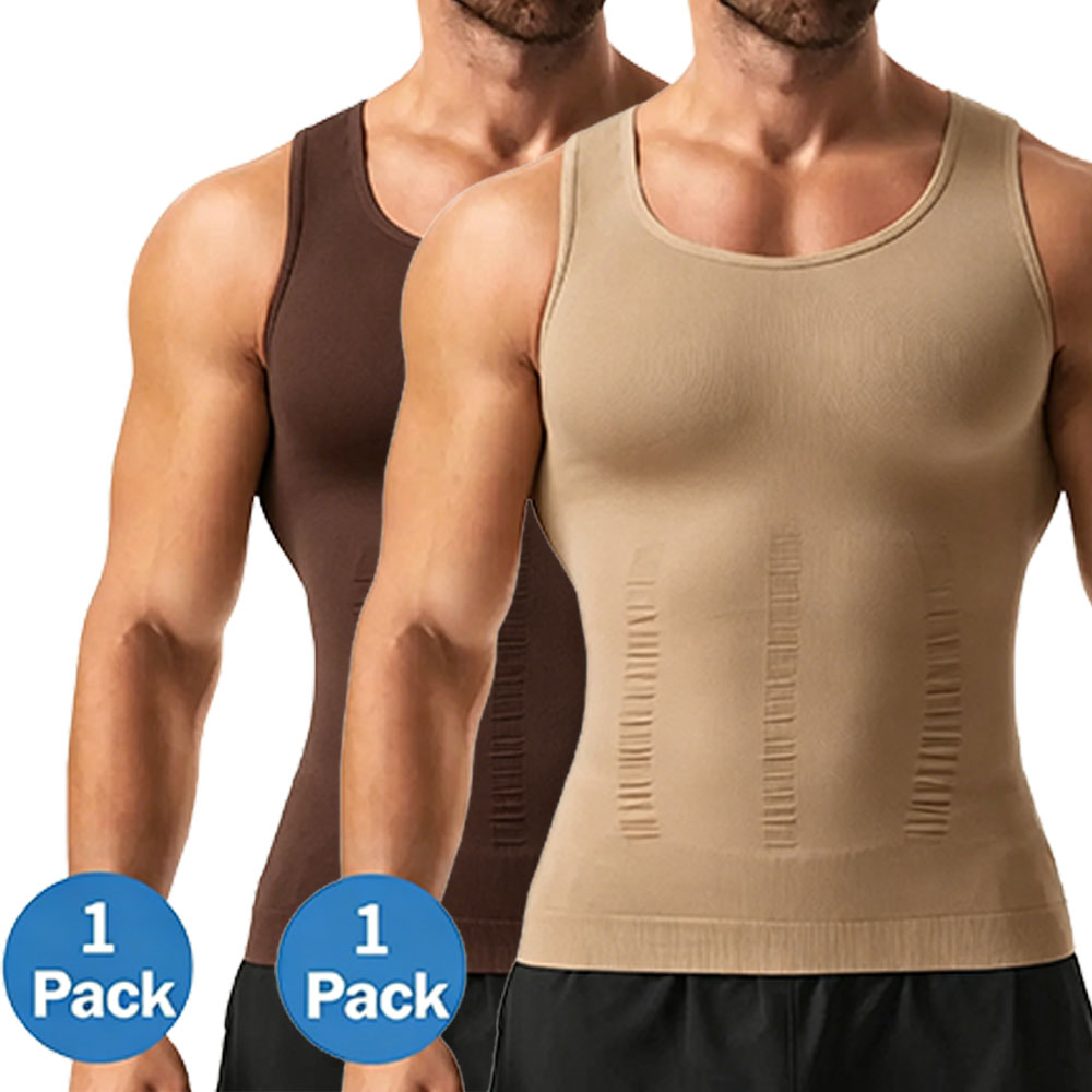 Men's Compression Shaper Vest Shapewear Tank Top - Lightweight, Breathable Elastic Soft Stretchy Fabric