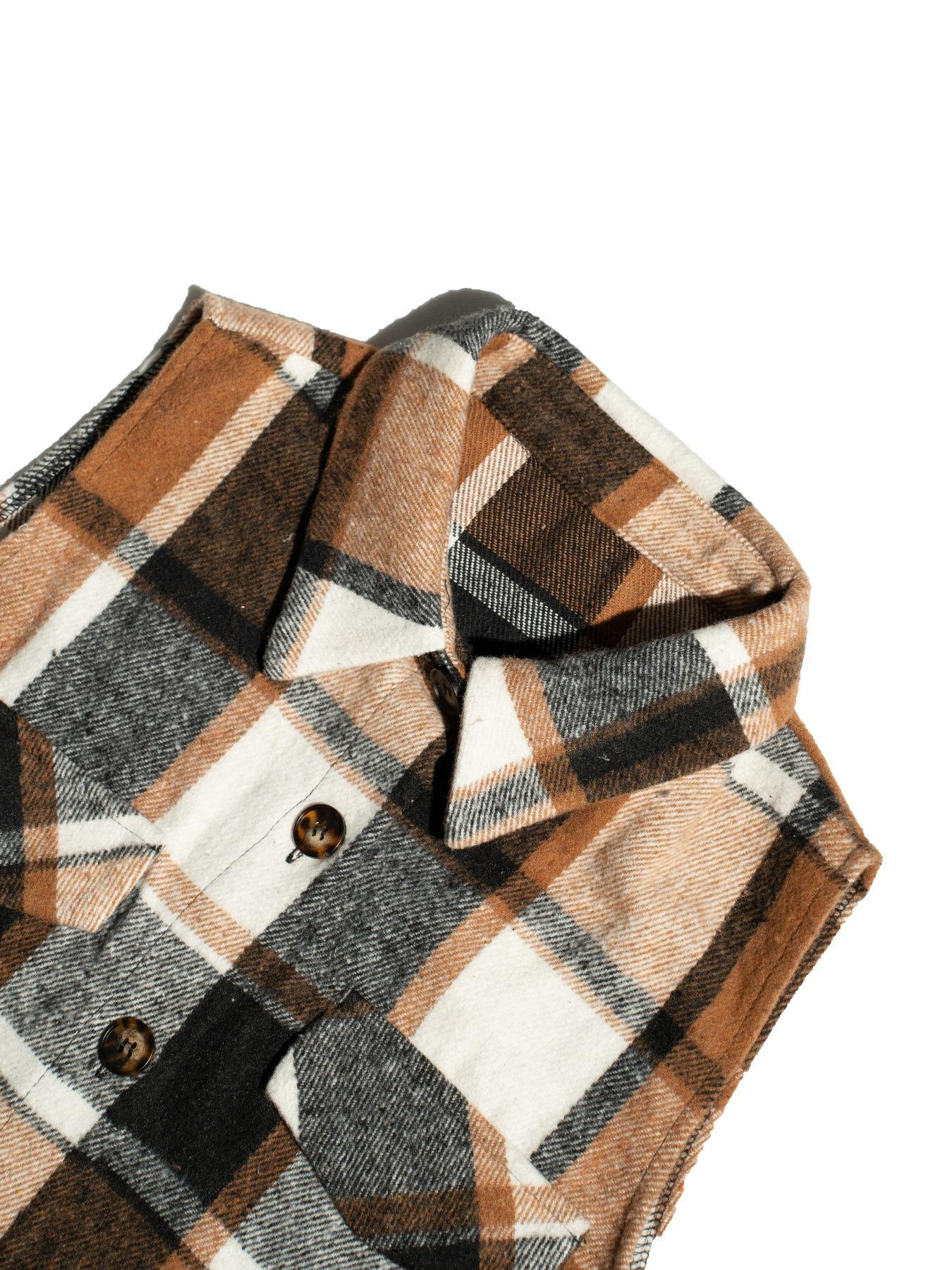 Women's Plaid-Print Button-Front Fitted Vest Coat Tops, Casual Comfy Vest, Casual Lady Pocket Design Collared Waistcoat for Spring & Fall, Fashion Women's Clothing for Daily Wear Womenswear