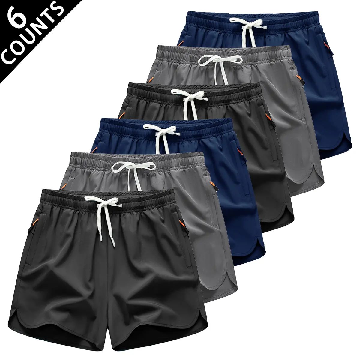 6-piece Men's Quick Dry Athletic Shorts