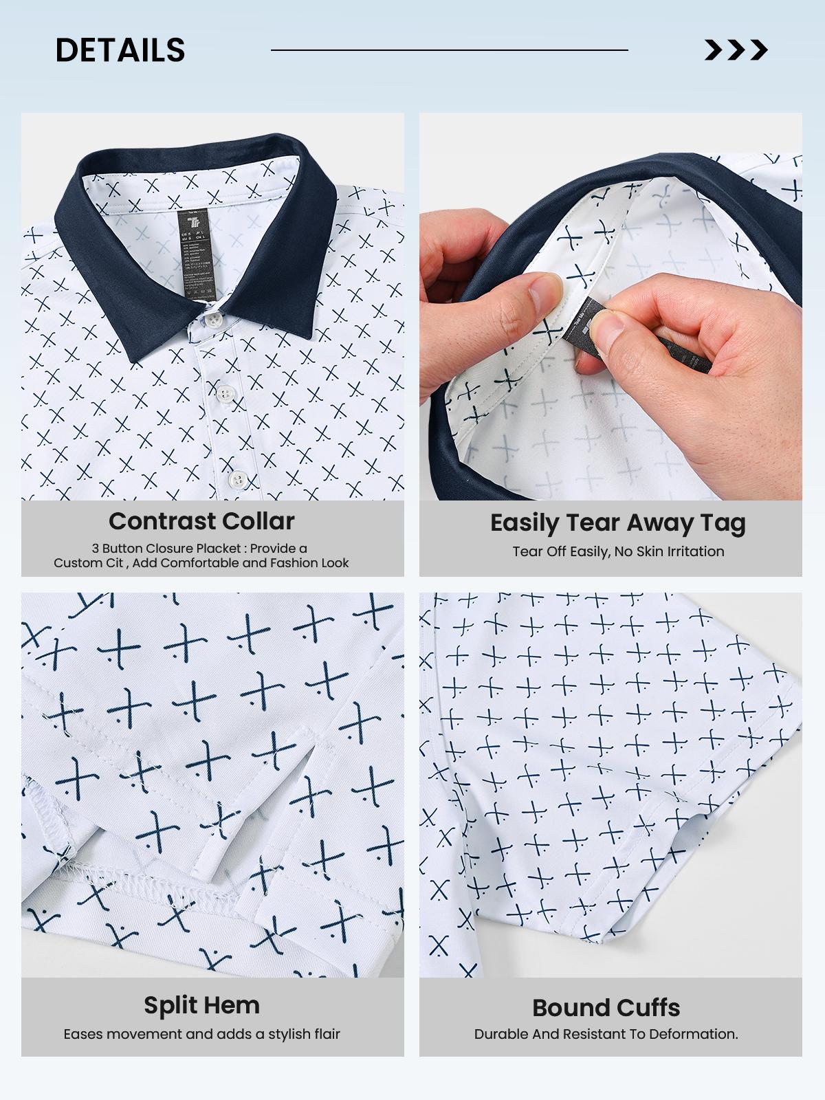【Creator's Pick】1/3 PACK YSENTO Men's Classic Polo Shirts Contrast Collar Short Sleeve Casual Solid Stylish and Printed Polo Stretch Quick Dry Performance Golf Outdoor Work Polo Shirts for Men' Top