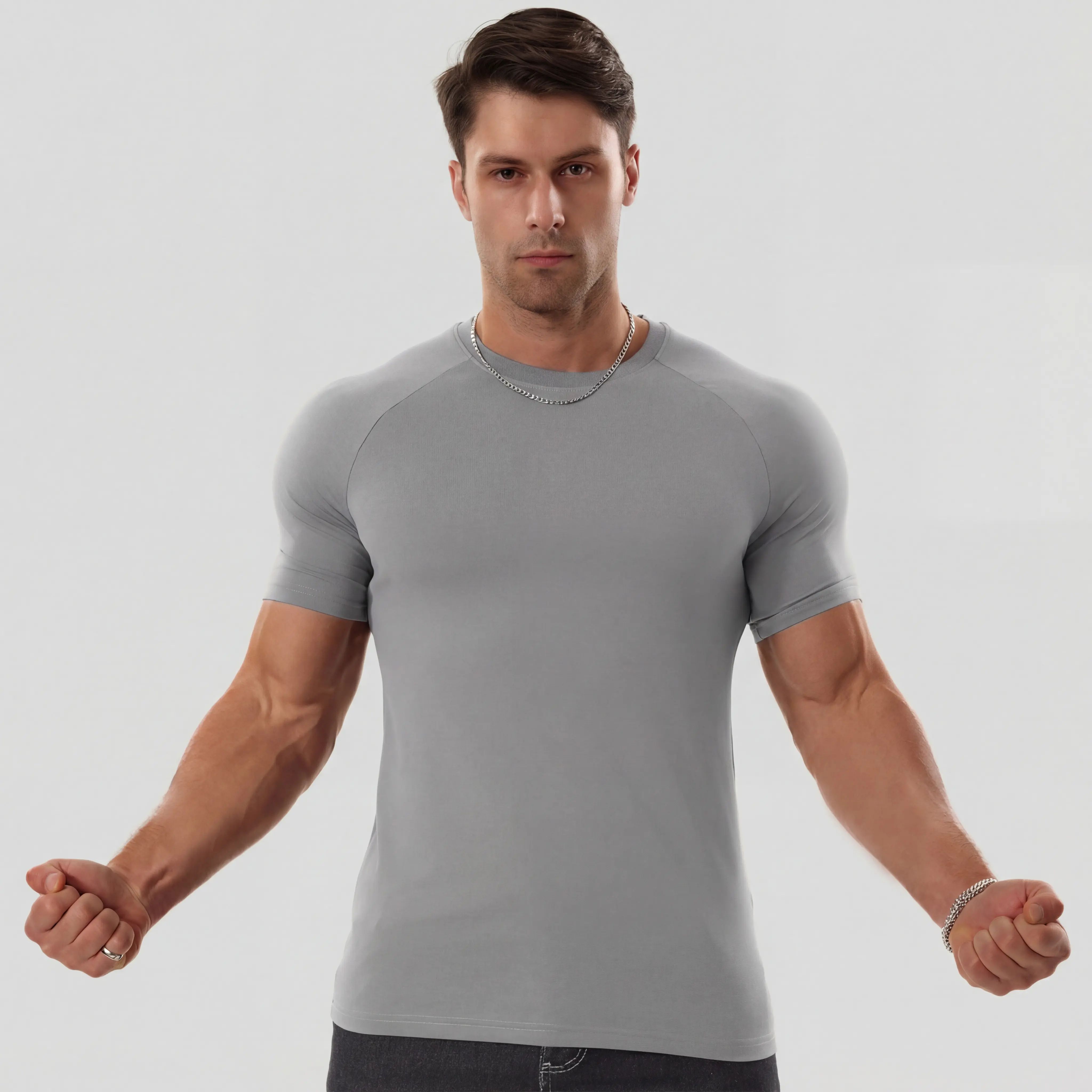 🔥Men's Raglan Sleeve Tee, Athletic Tapered Fit, Arm-Enhancing Sleeves, Menswear Wrinkle-Resistant Stretch Fabric Gym Workout T-Shirt Fitness Running Tops