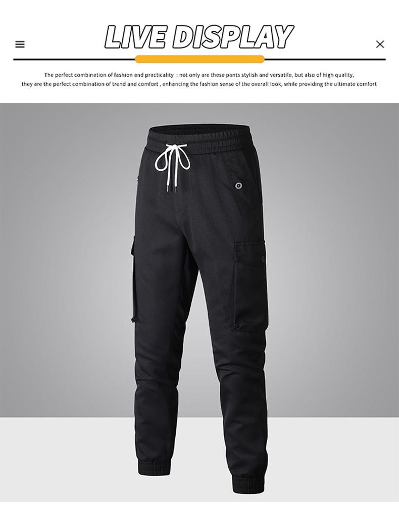 Men's Heavyweight Pants Compatible with Leggings - Workwear Trousers, Multi-Pocket Outdoor Pants with Belt Loop Closure and No Zipper, Suitable for Winter (Solid Color) - Machine Washable